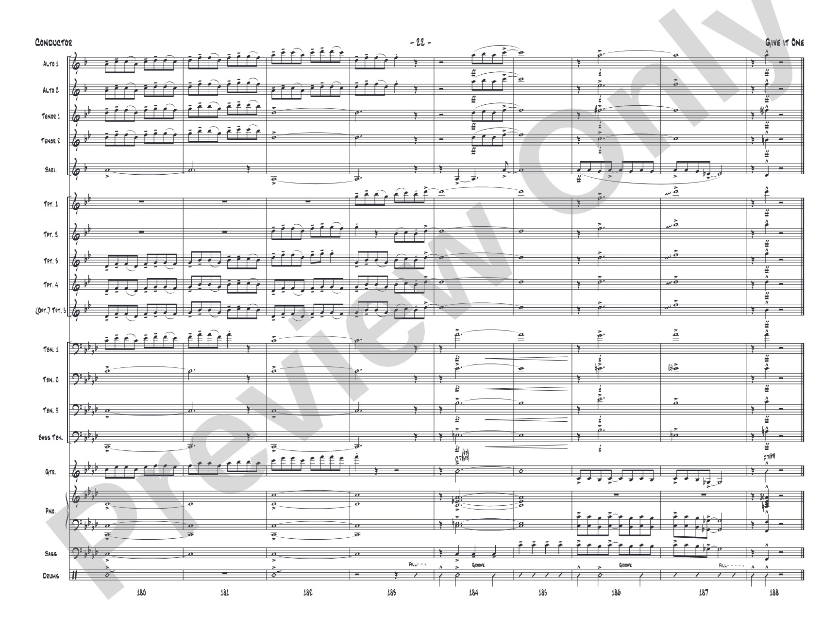 Give It One: Jazz Ensemble Conductor Score & Parts
