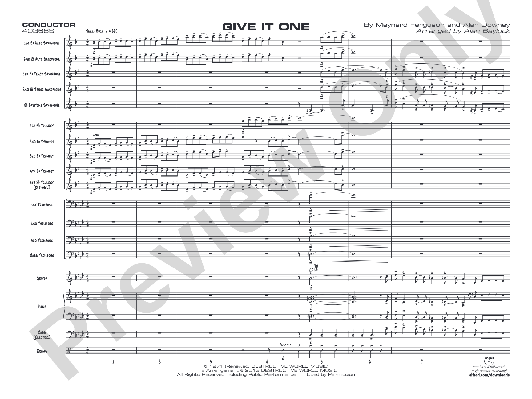 Give It One: Jazz Ensemble Conductor Score & Parts