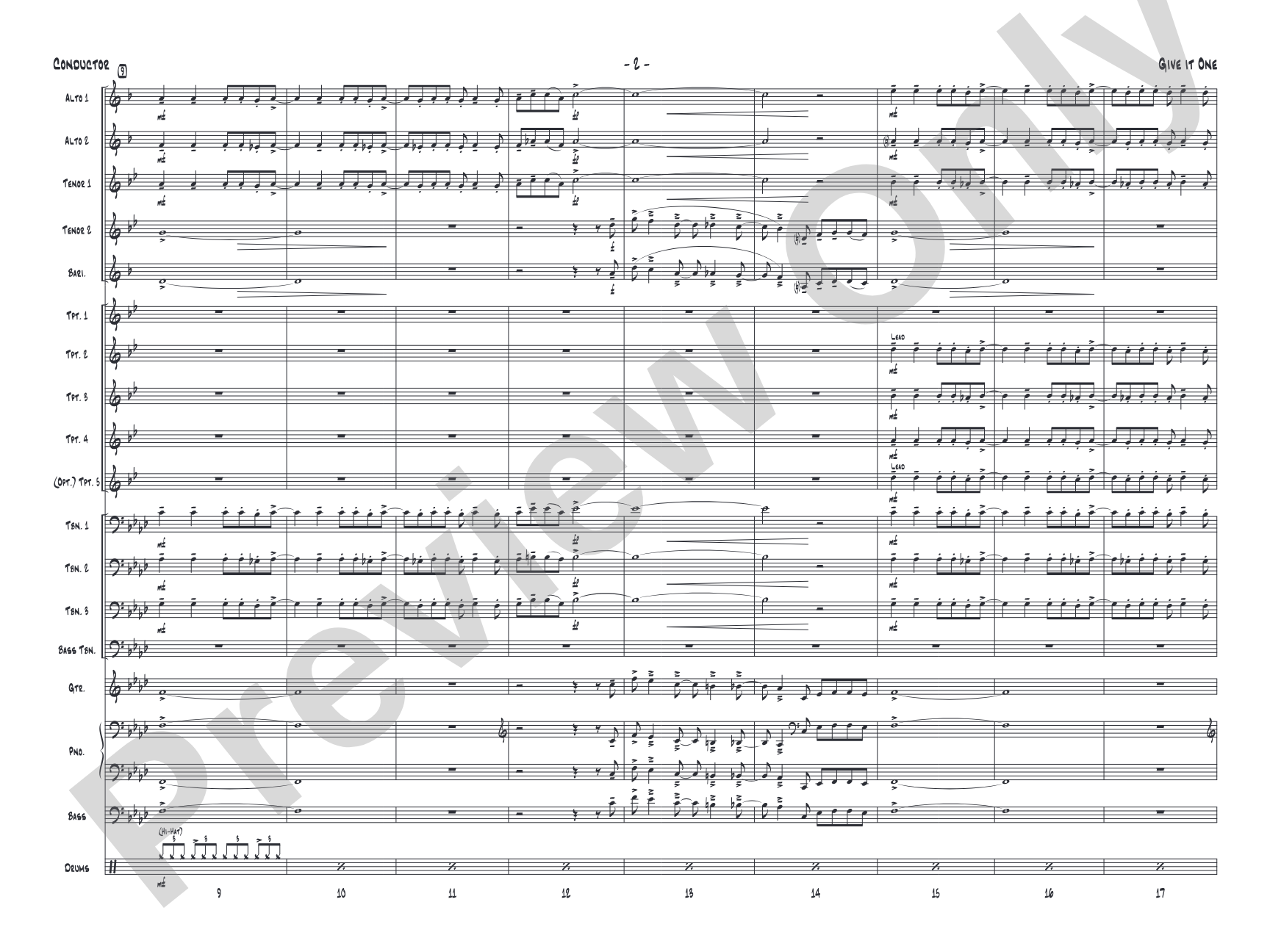 Give It One: Jazz Ensemble Conductor Score & Parts