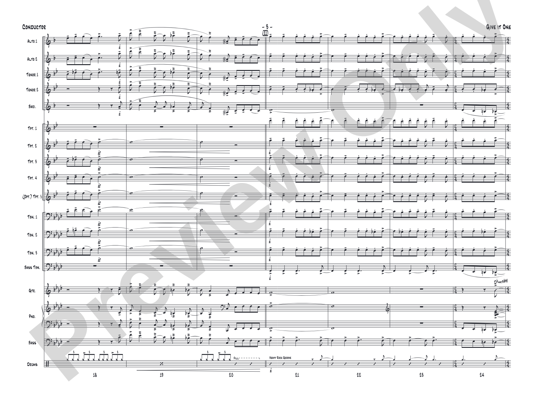 Give It One: Jazz Ensemble Conductor Score & Parts