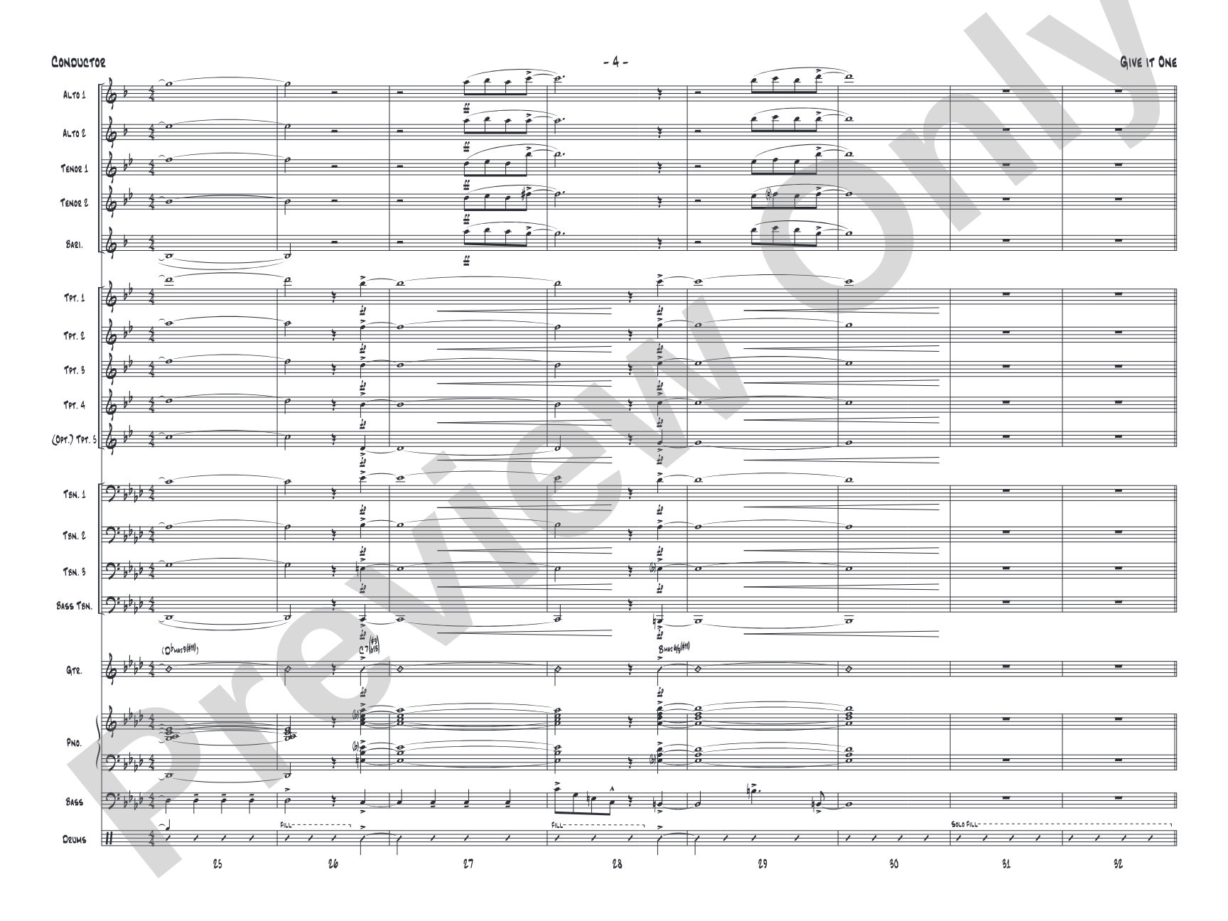 Give It One: Jazz Ensemble Conductor Score & Parts