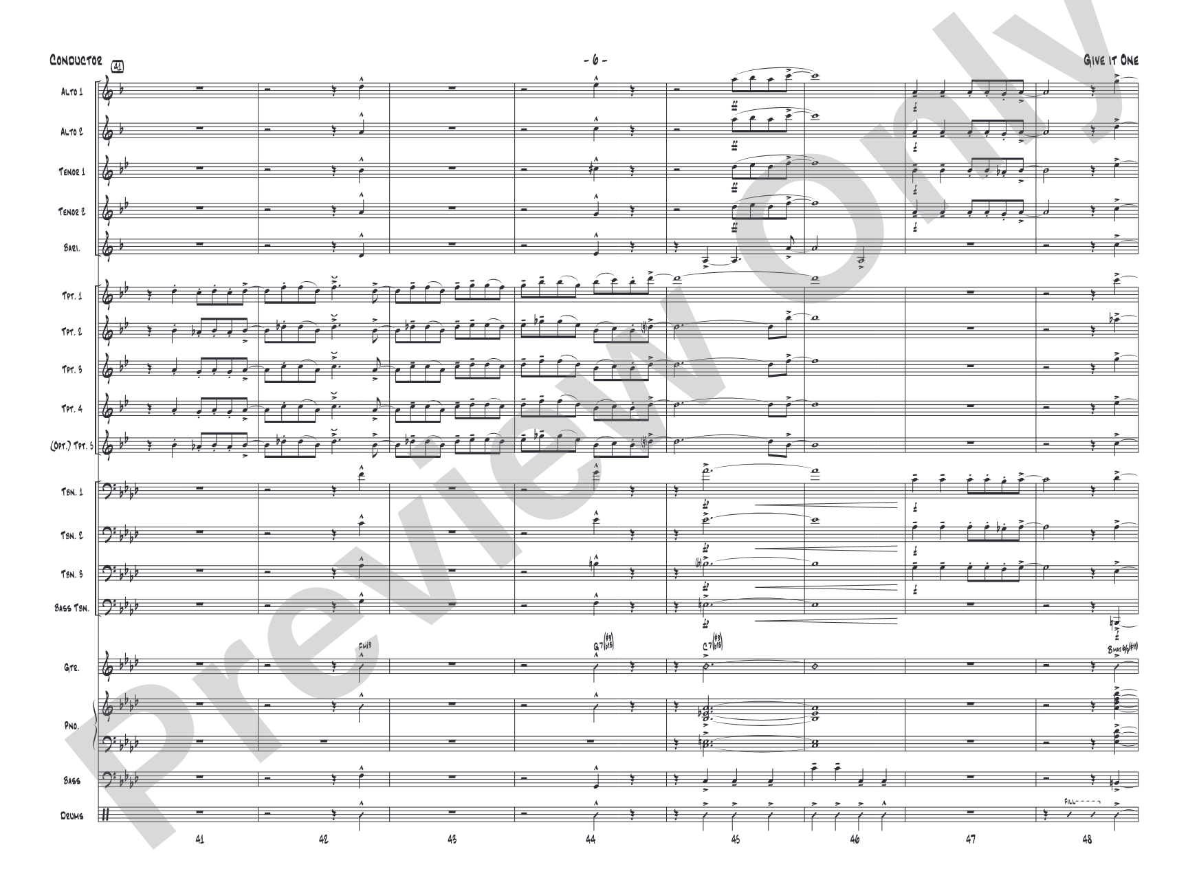 Give It One: Jazz Ensemble Conductor Score & Parts