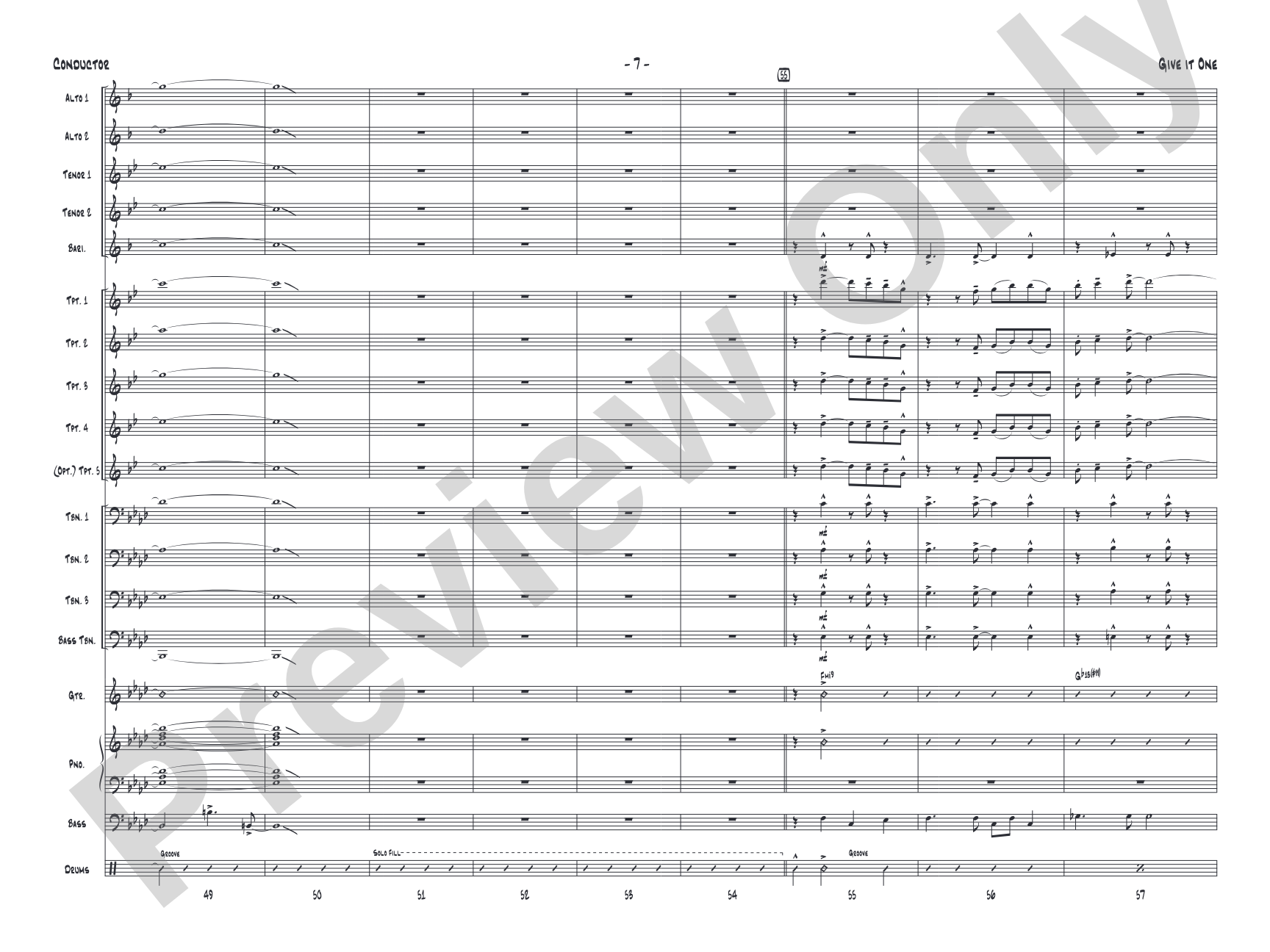 Give It One: Jazz Ensemble Conductor Score & Parts
