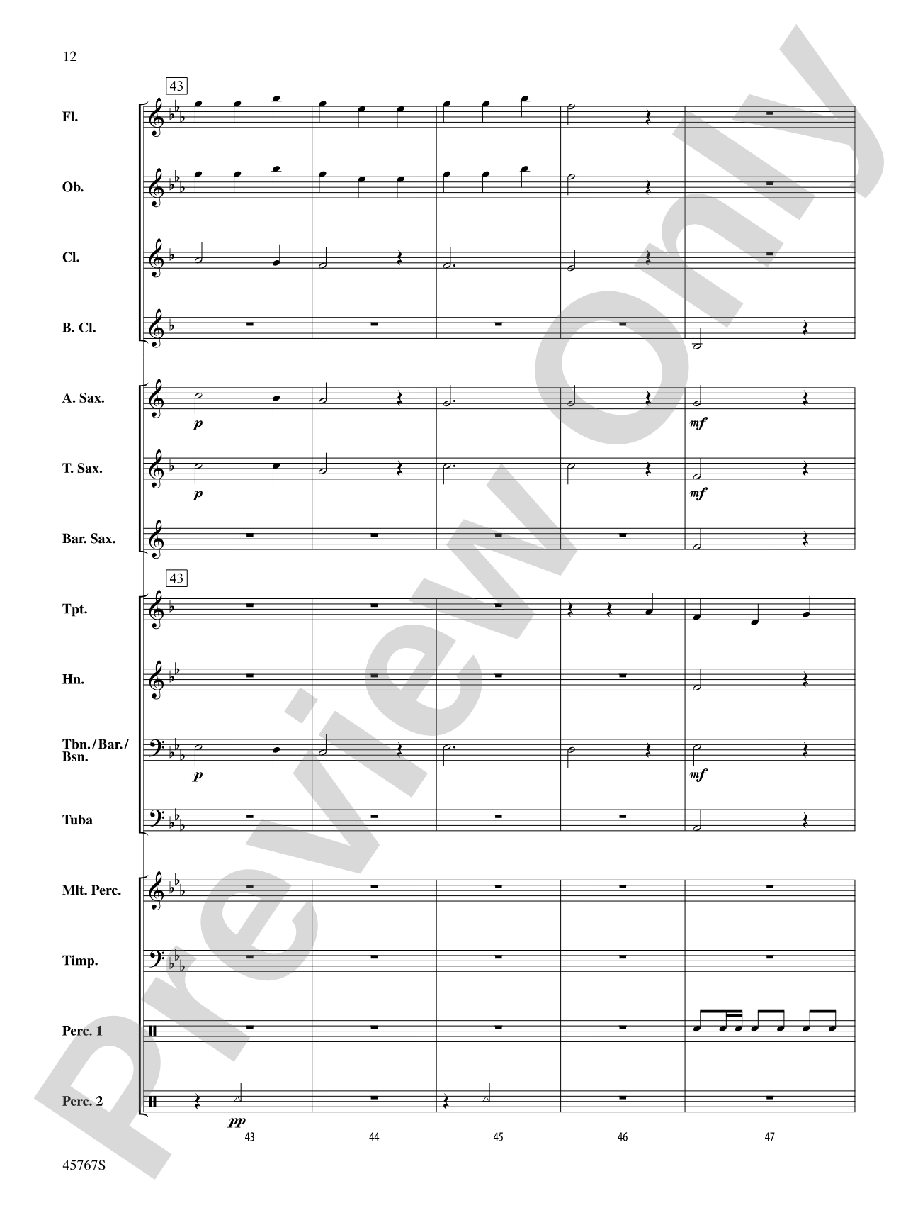 A Festival Chime: Concert Band Conductor Score & Parts