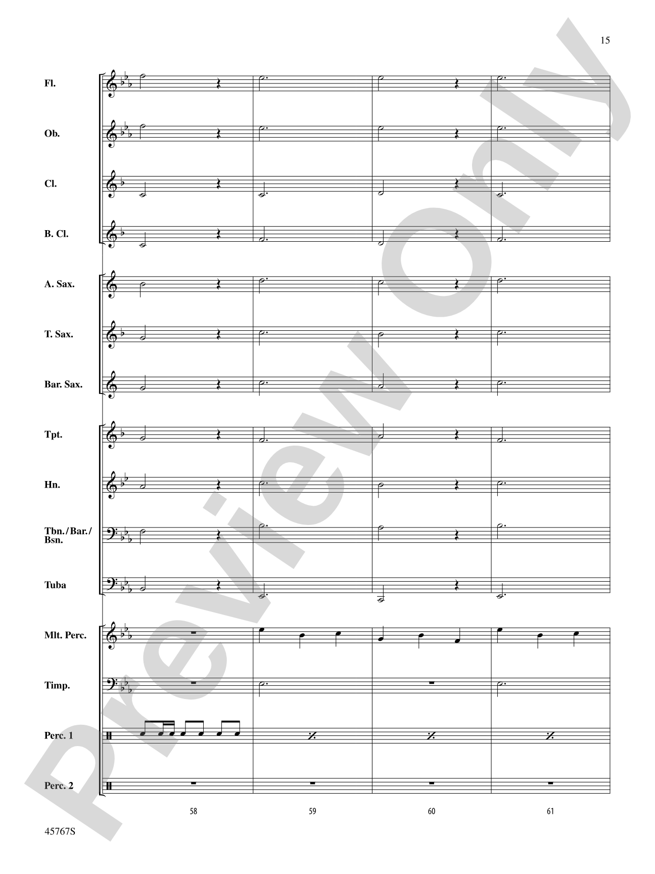 A Festival Chime: Concert Band Conductor Score & Parts