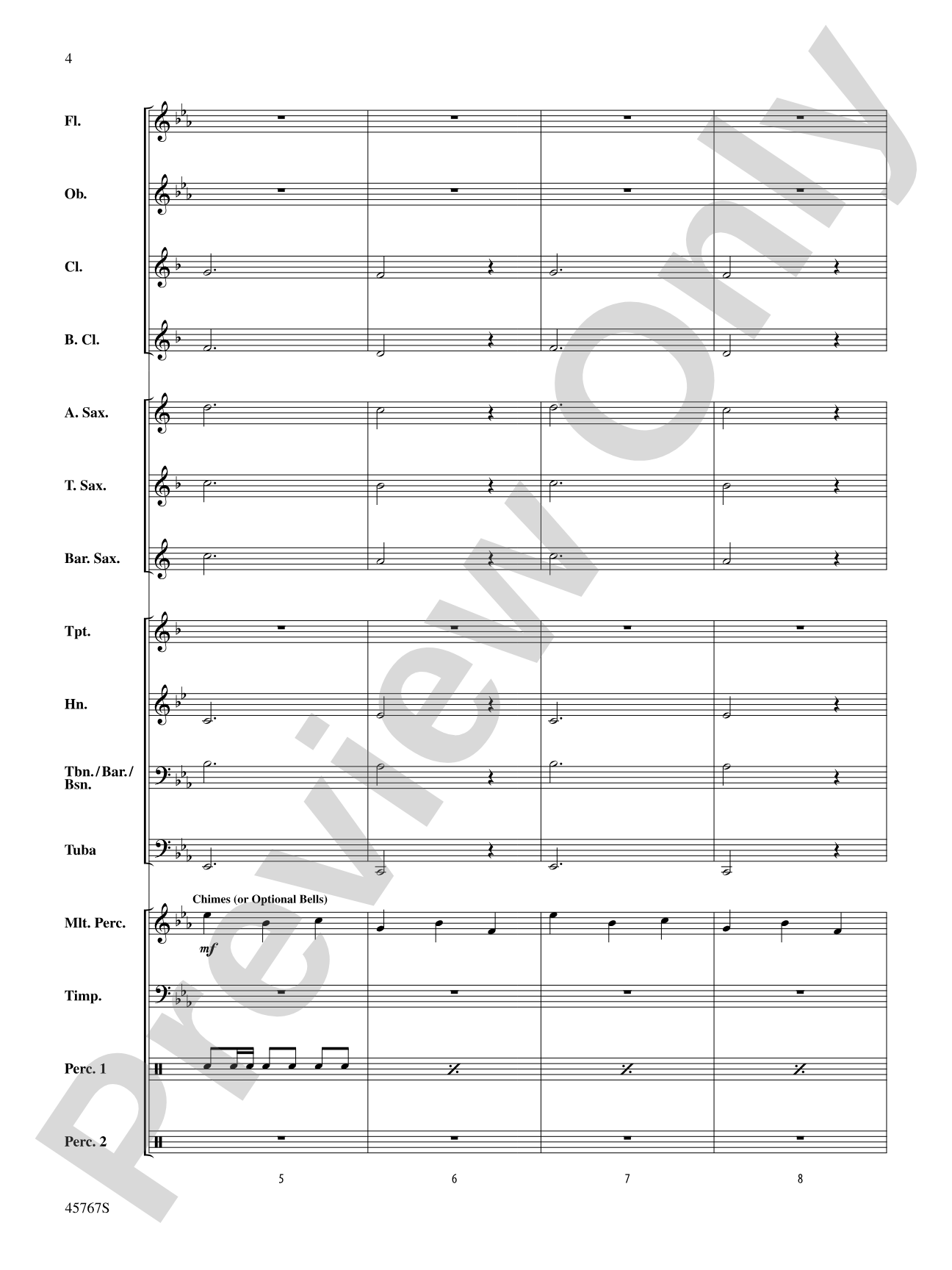 A Festival Chime: Concert Band Conductor Score & Parts