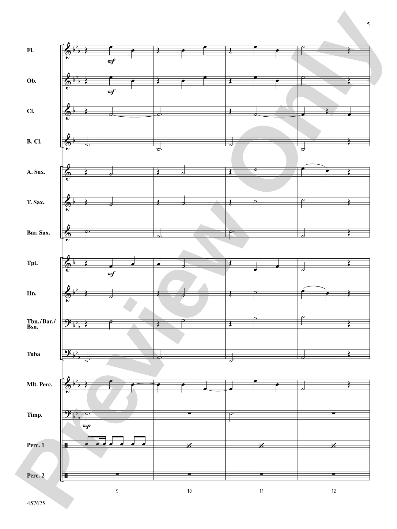 A Festival Chime: Concert Band Conductor Score & Parts
