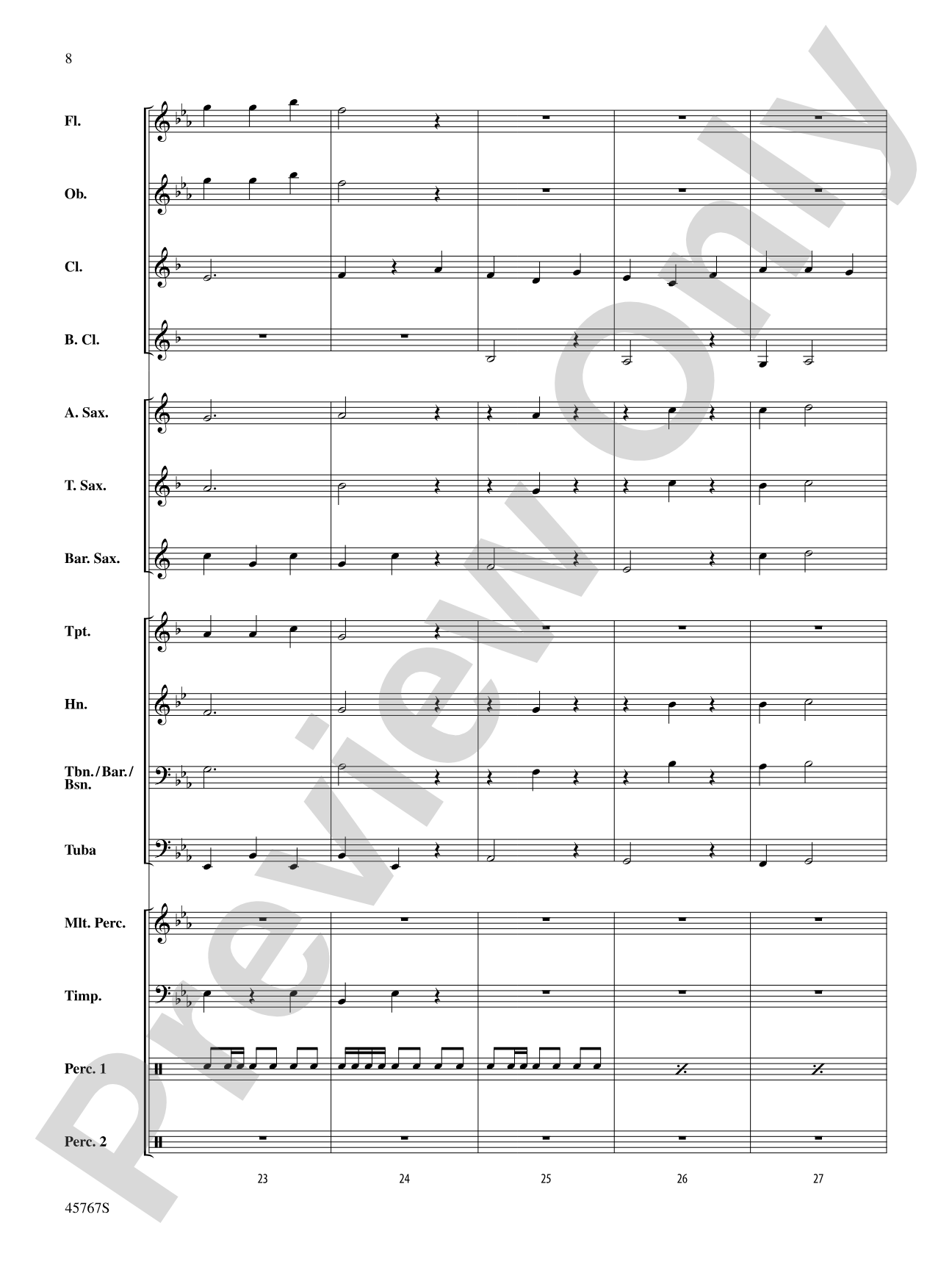 A Festival Chime: Concert Band Conductor Score & Parts