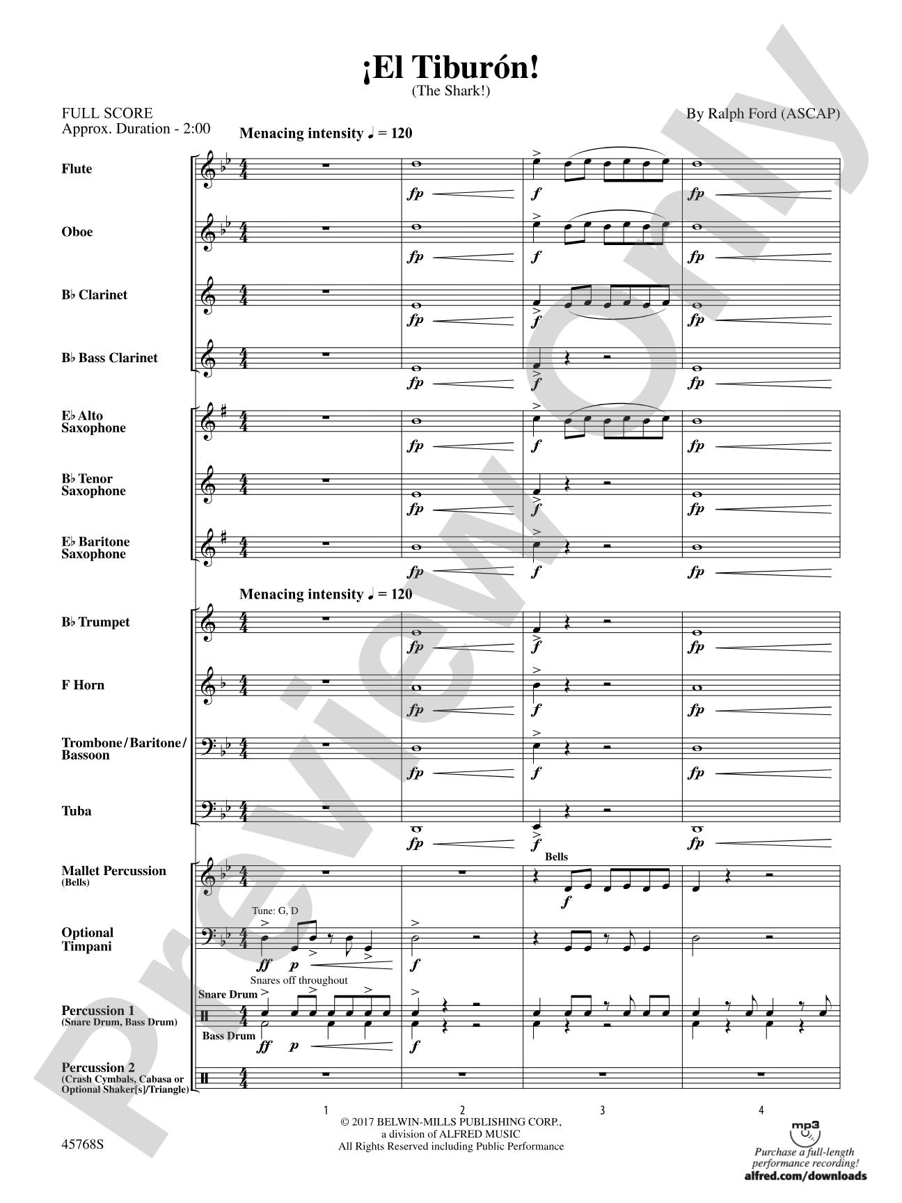 ¡El Tiburón!: Concert Band Conductor Score & Parts
