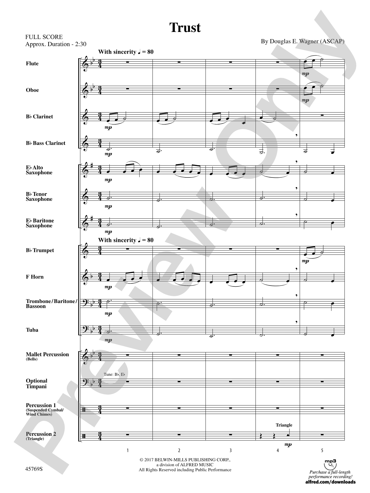 Trust: Concert Band Conductor Score & Parts
