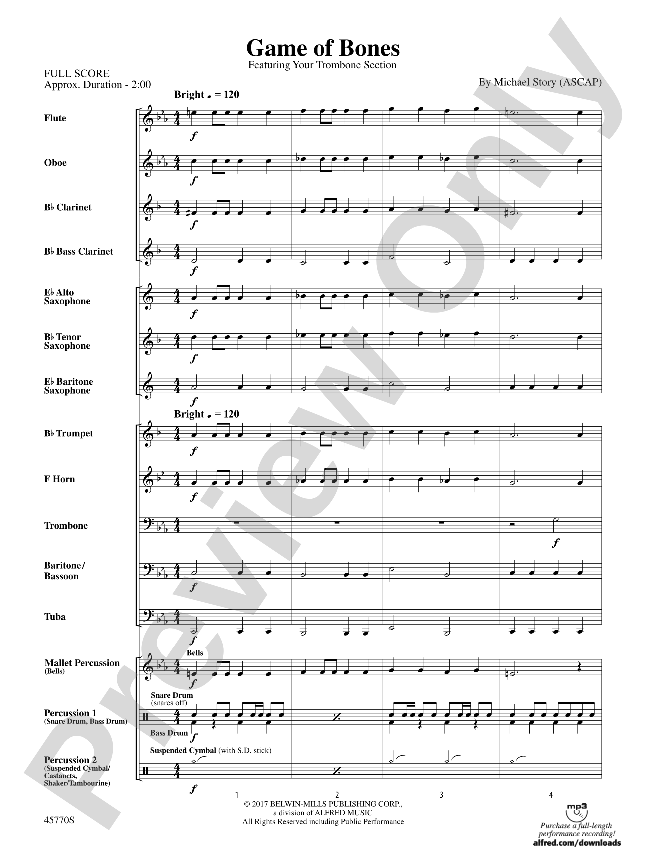 Game of Bones: Concert Band Conductor Score & Parts
