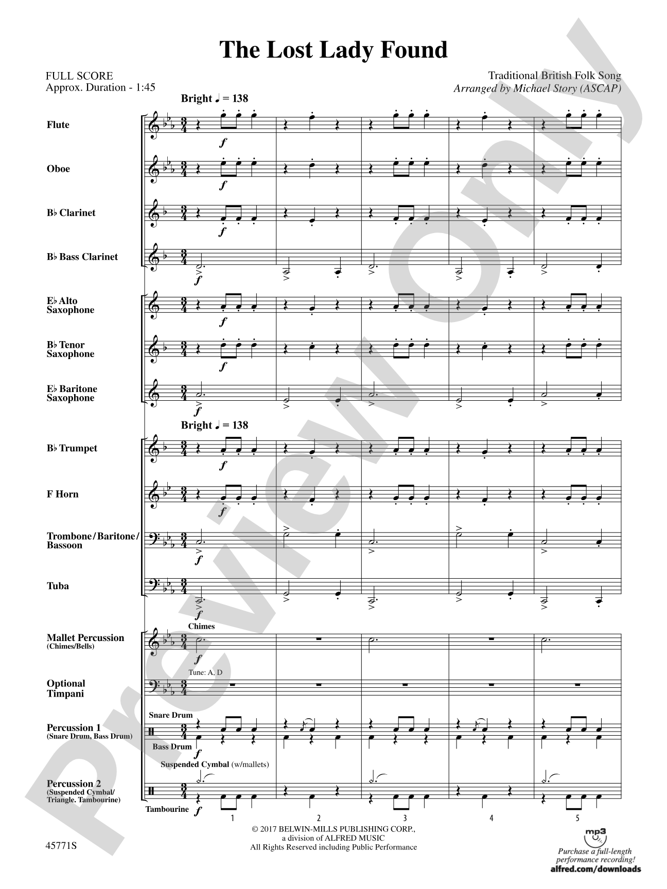 The Lost Lady Found: Concert Band Conductor Score & Parts