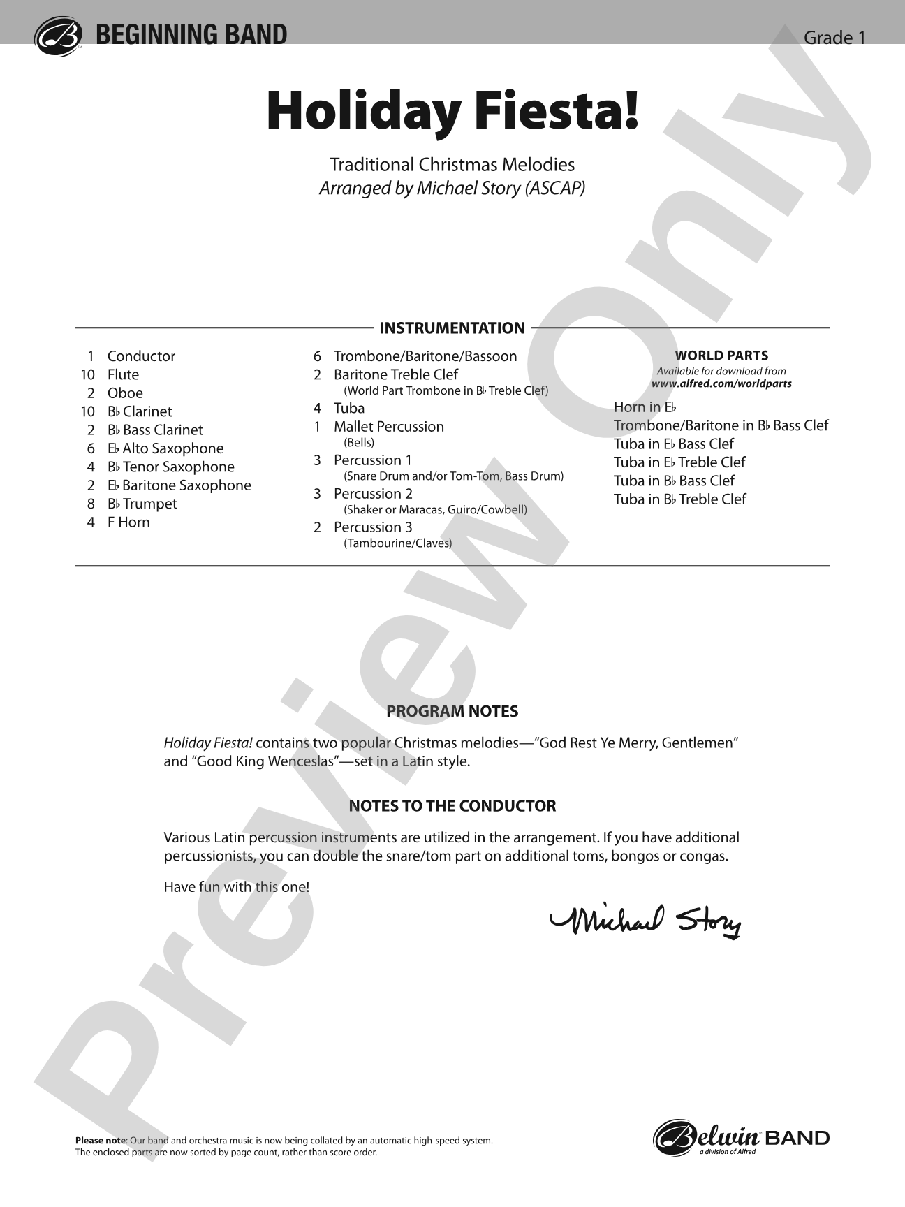 Holiday Fiesta!: Concert Band Conductor Score & Parts