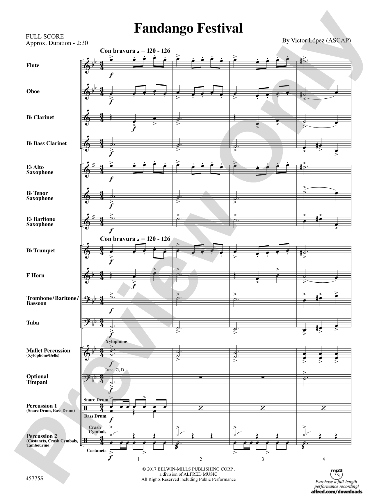 Fandango Festival: Concert Band Conductor Score & Parts