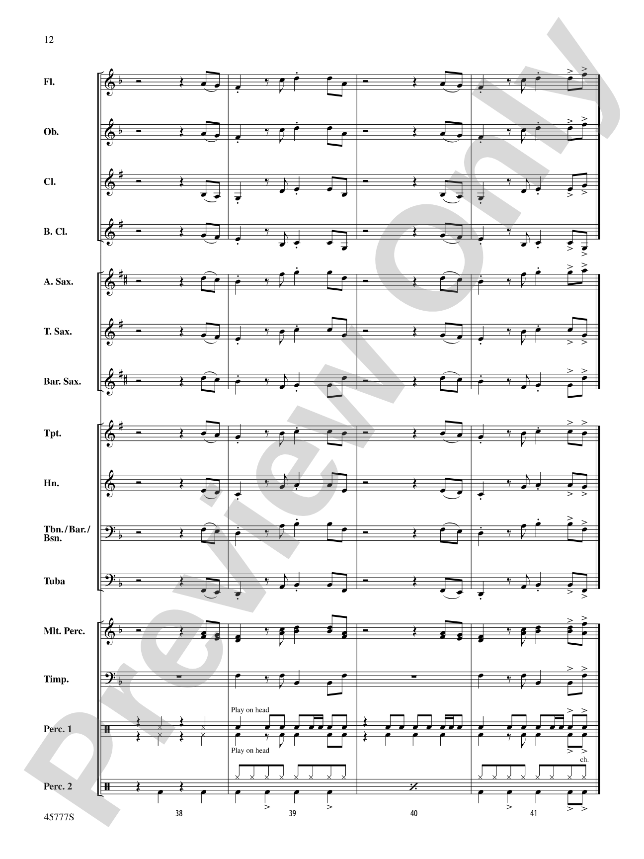 Work from Home: Concert Band Conductor Score & Parts