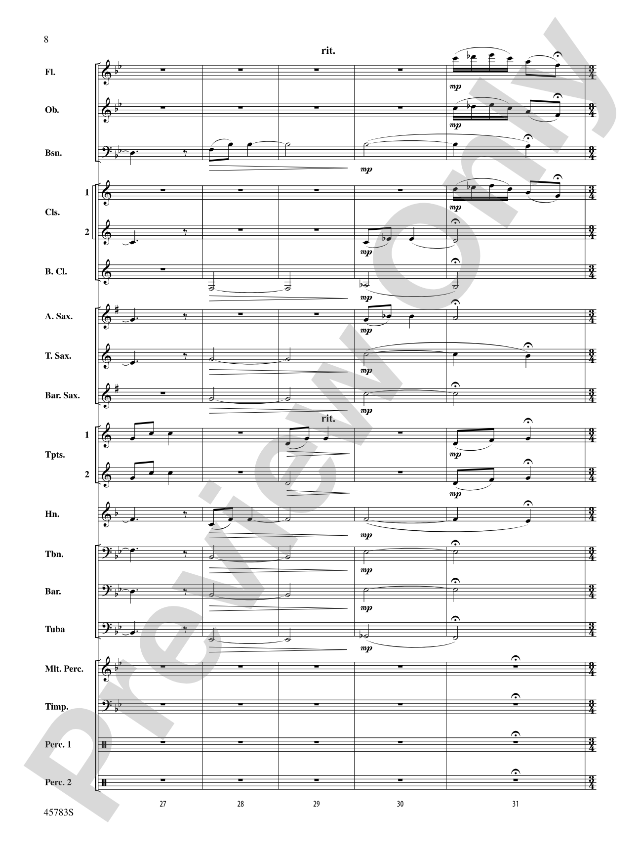 Twelve Carols for Christmas: Concert Band Conductor Score & Parts