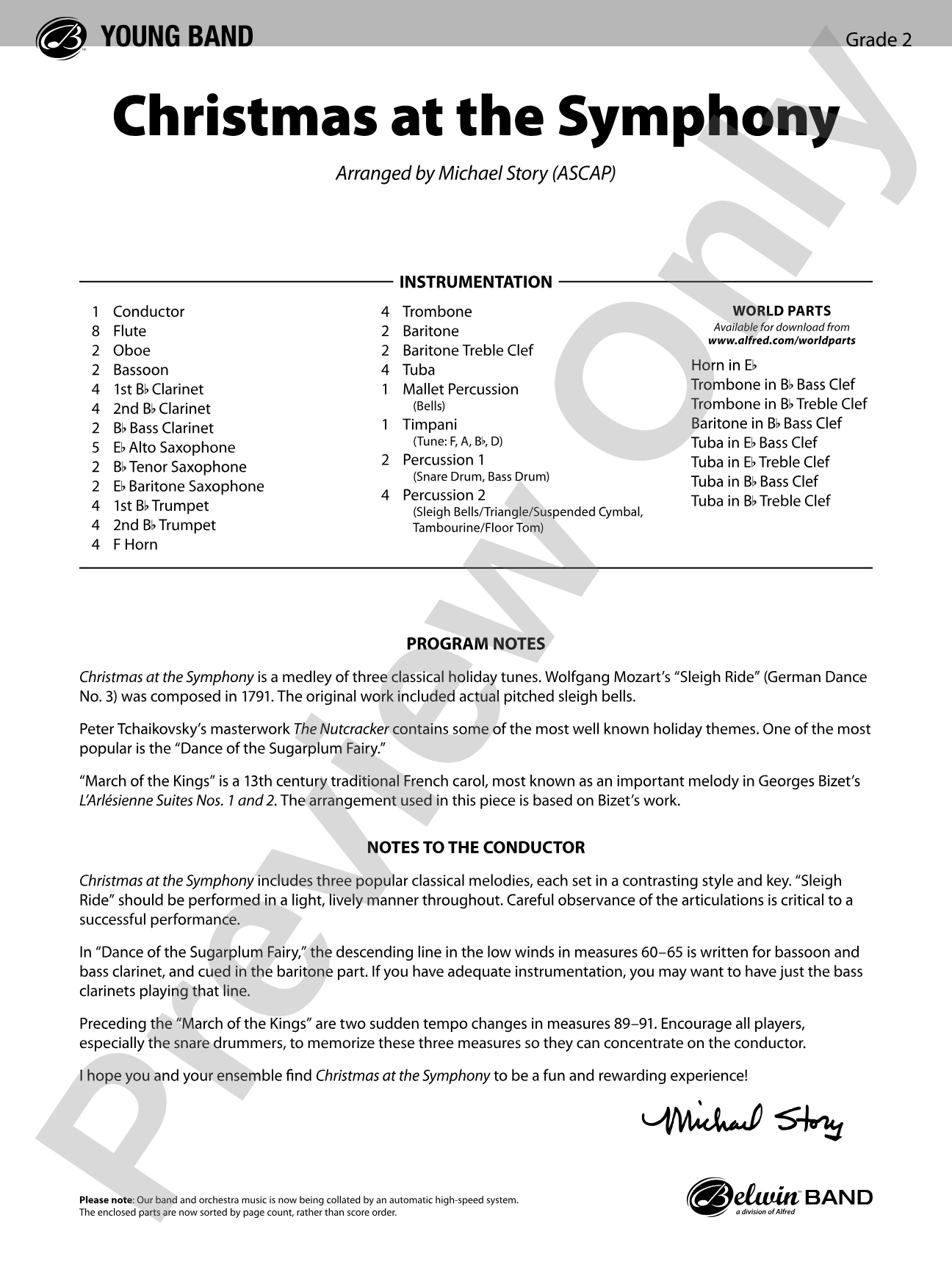 Christmas at the Symphony: Concert Band Conductor Score & Parts