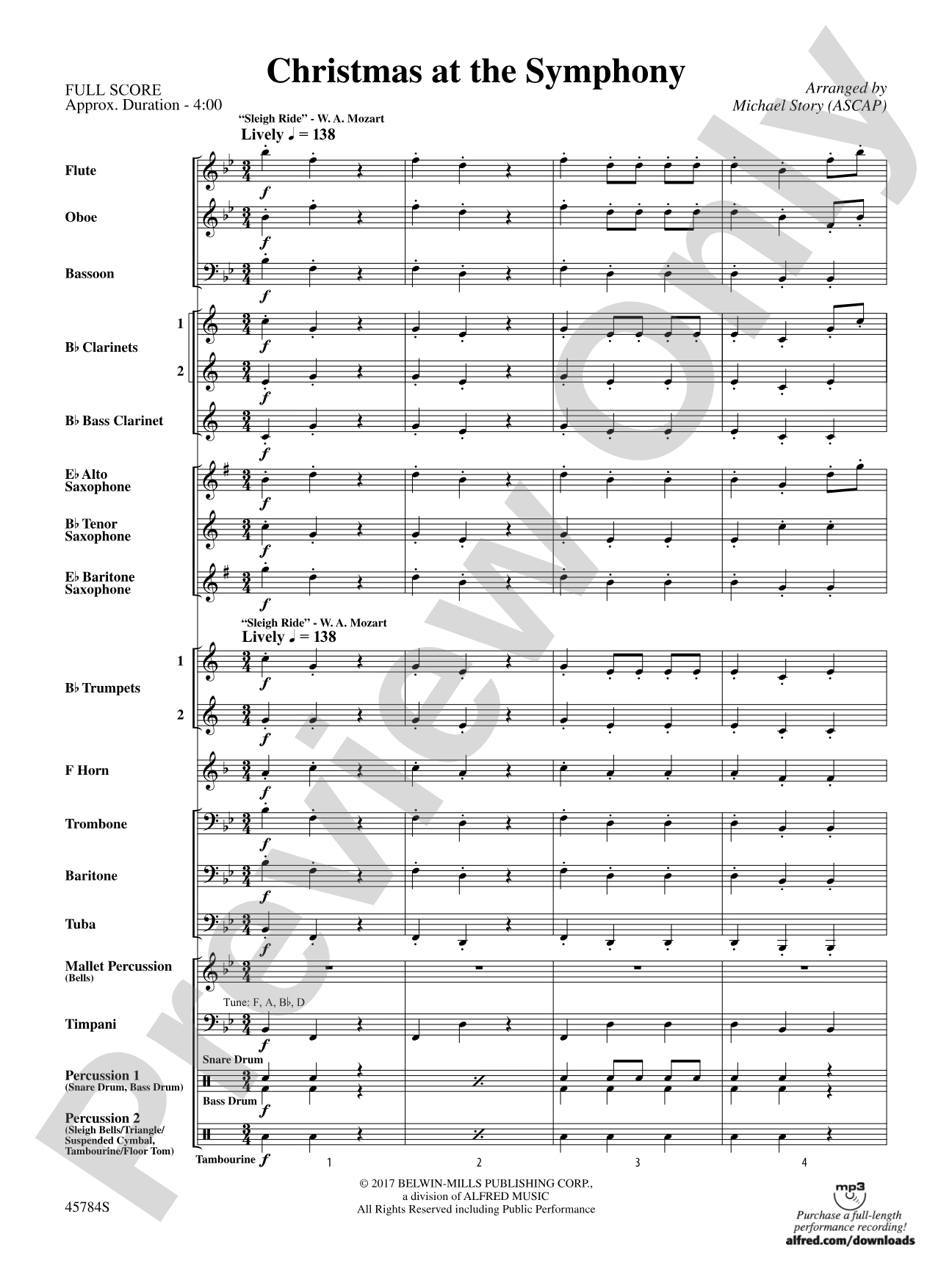 Christmas at the Symphony: Concert Band Conductor Score & Parts