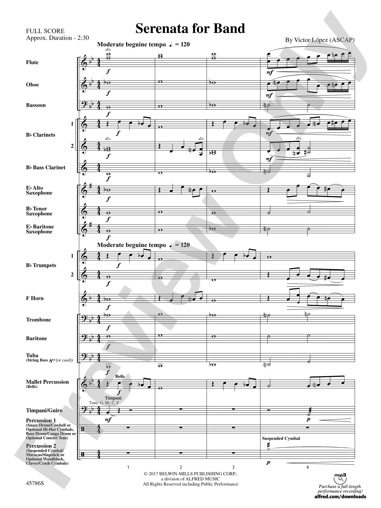 Serenata for Band: Concert Band Conductor Score & Parts