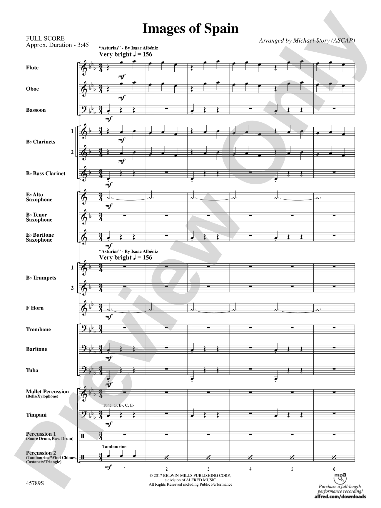 Images of Spain: Concert Band Conductor Score & Parts