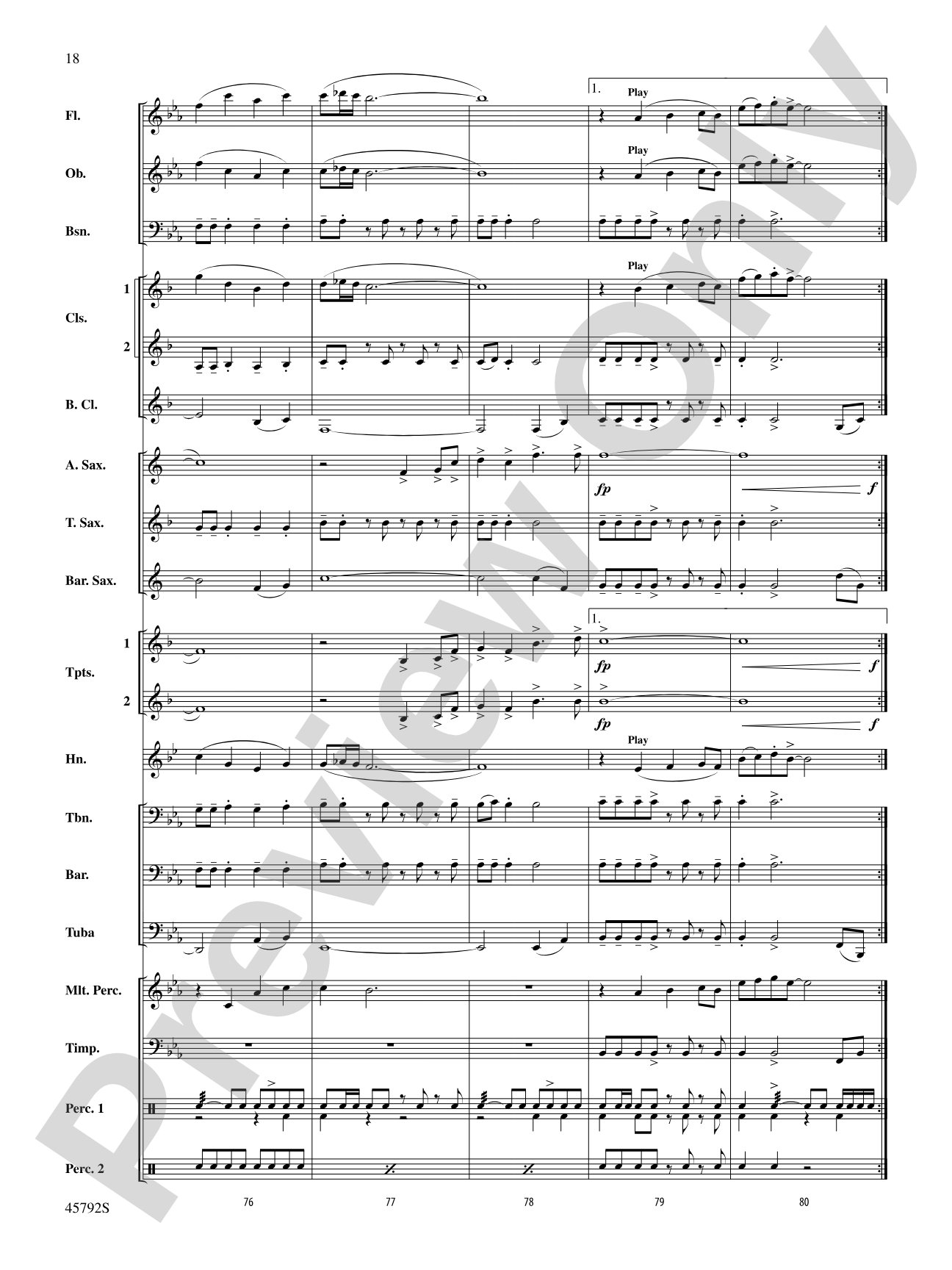 First Sun: Concert Band Conductor Score & Parts