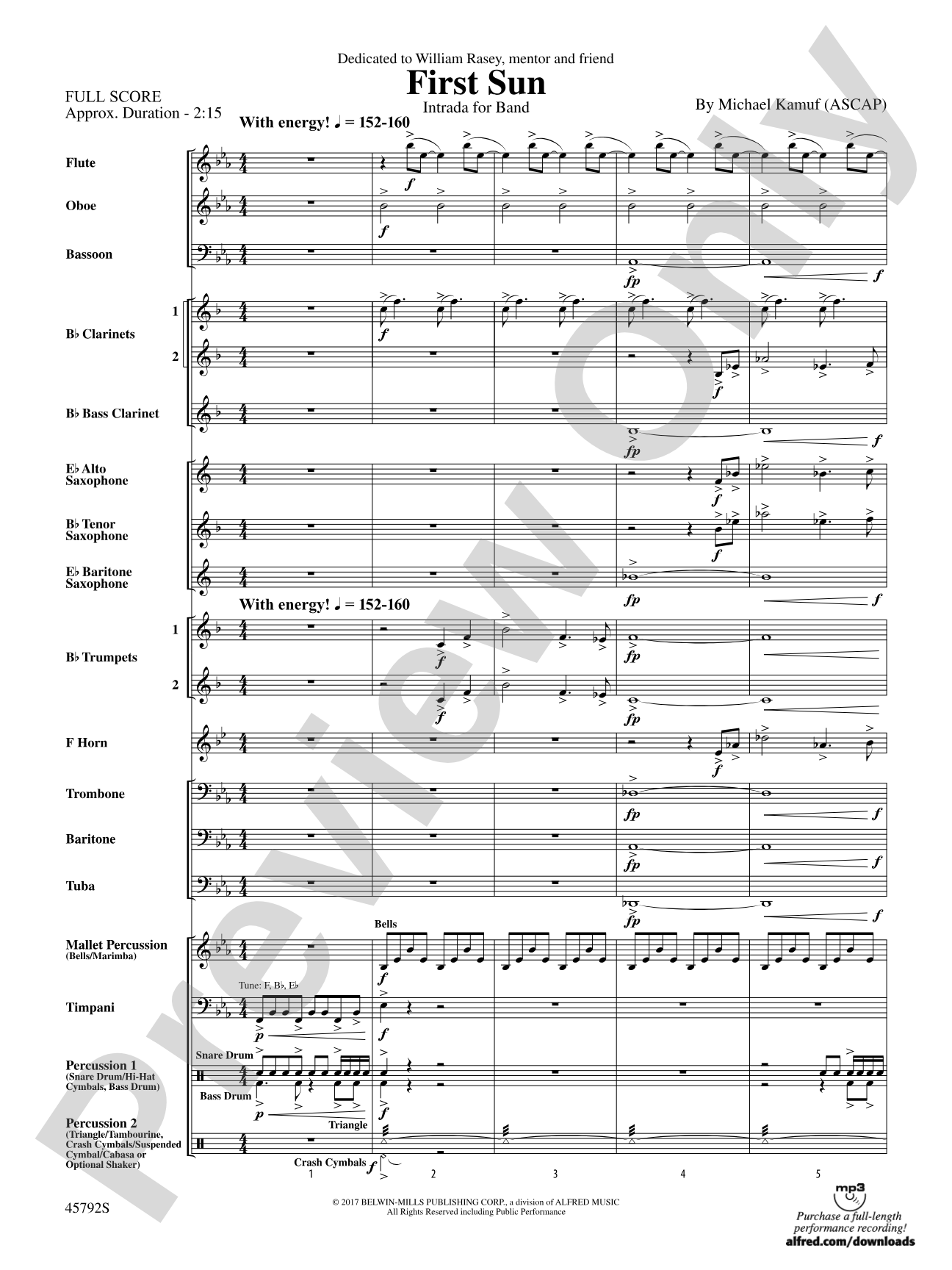First Sun: Concert Band Conductor Score & Parts
