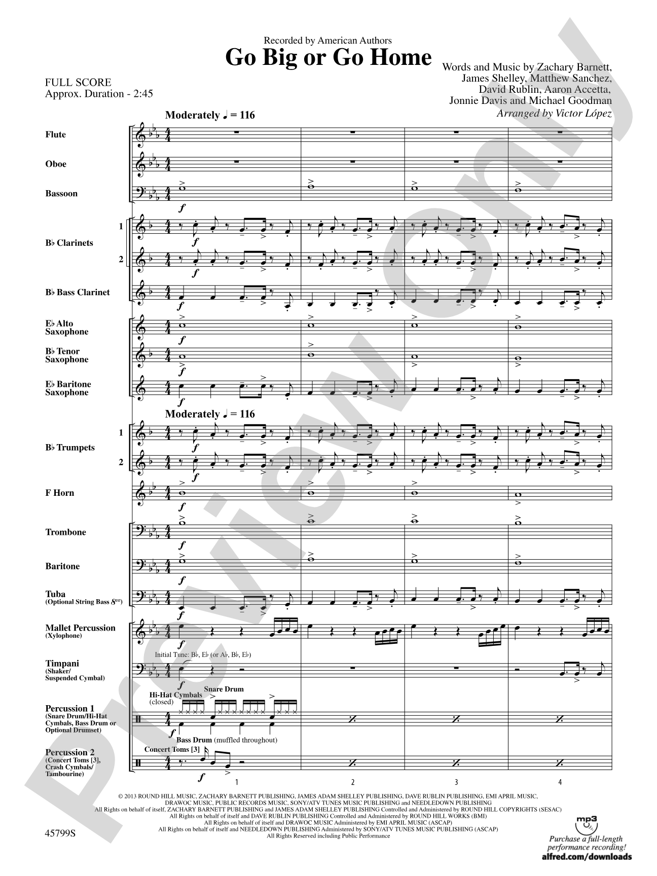 Go Big or Go Home: Concert Band Conductor Score & Parts