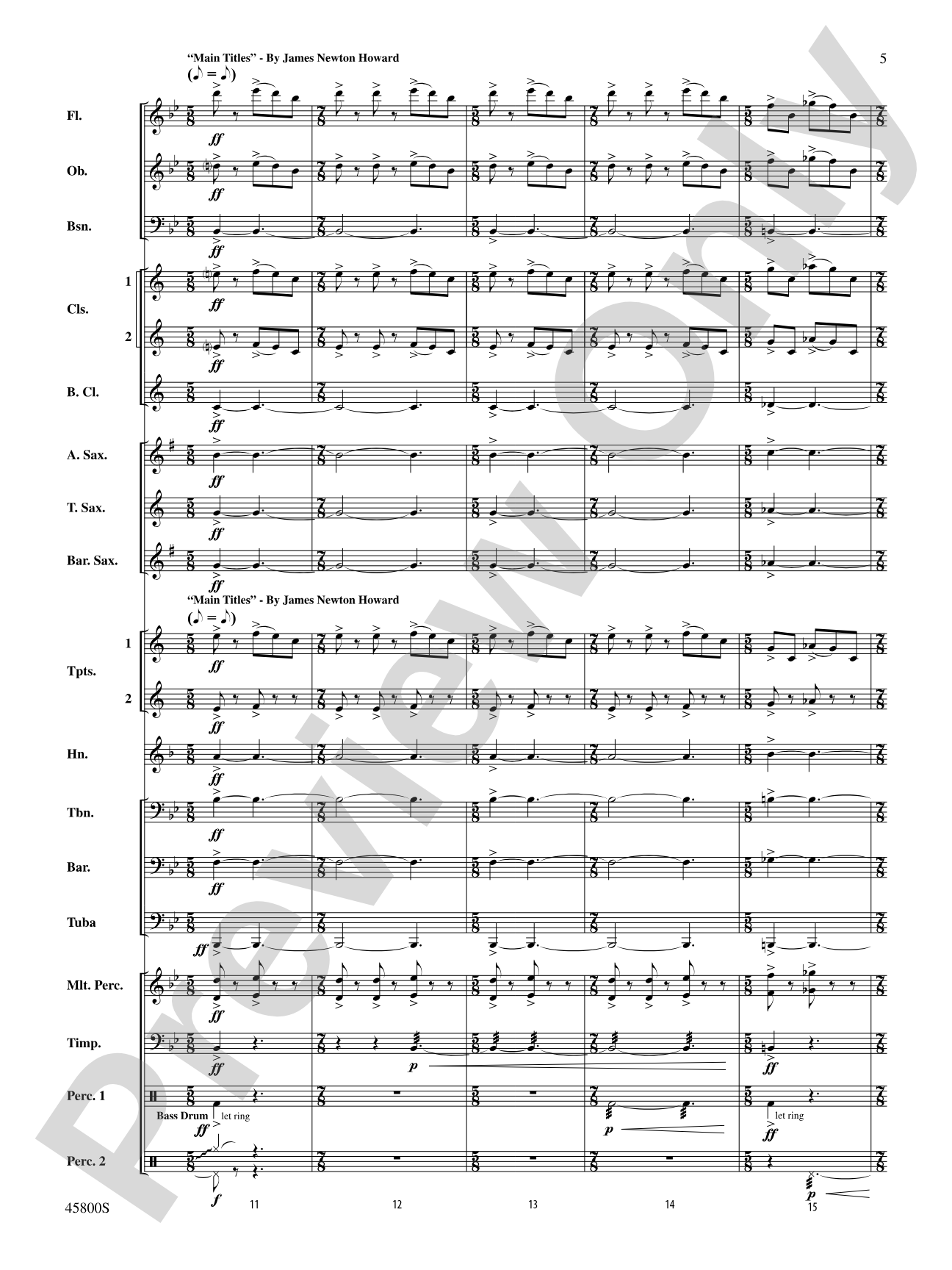 Suite from Fantastic Beasts and Where to Find Them: Concert Band Conductor Score & Parts