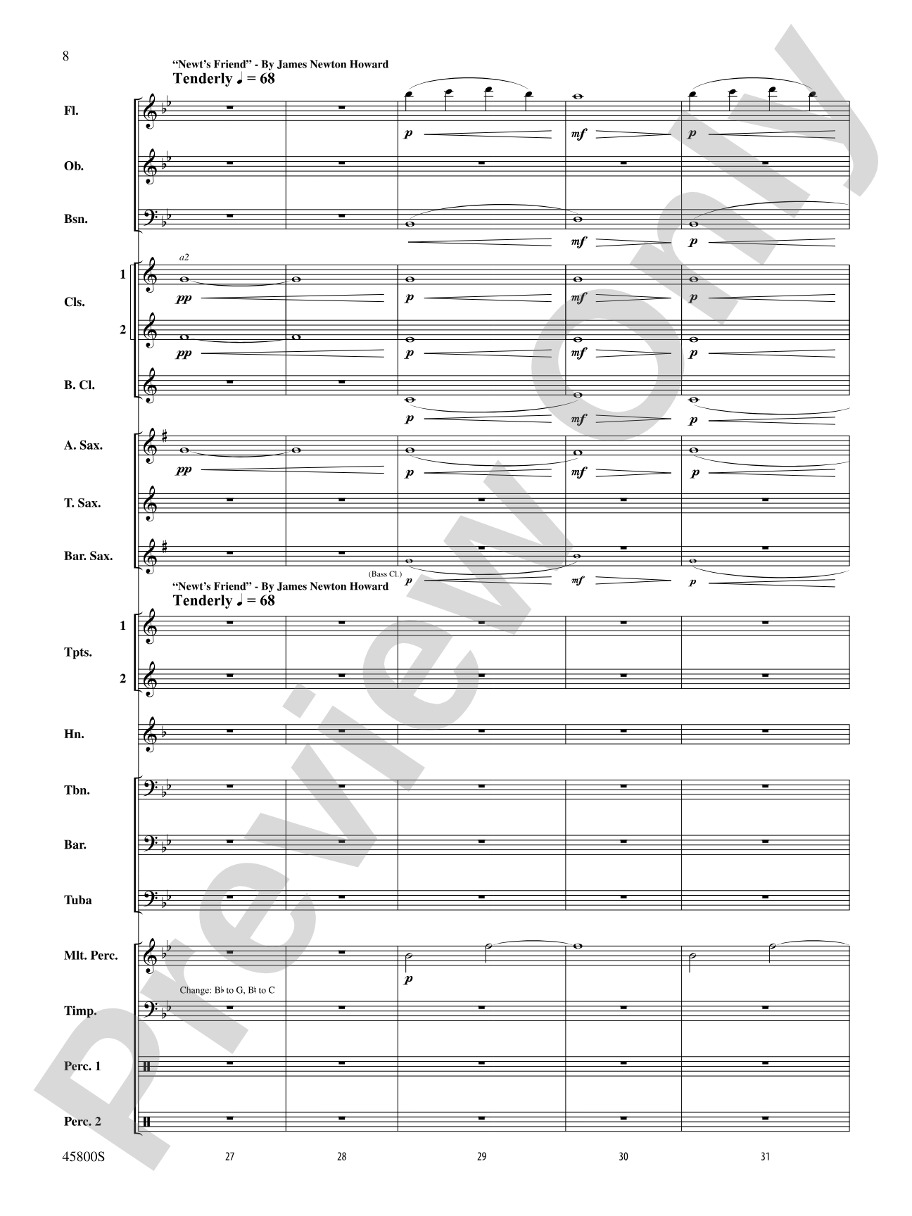 Suite from Fantastic Beasts and Where to Find Them: Concert Band Conductor Score & Parts
