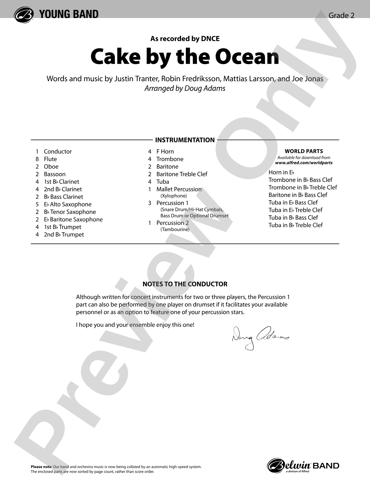 Cake by the Ocean: Score