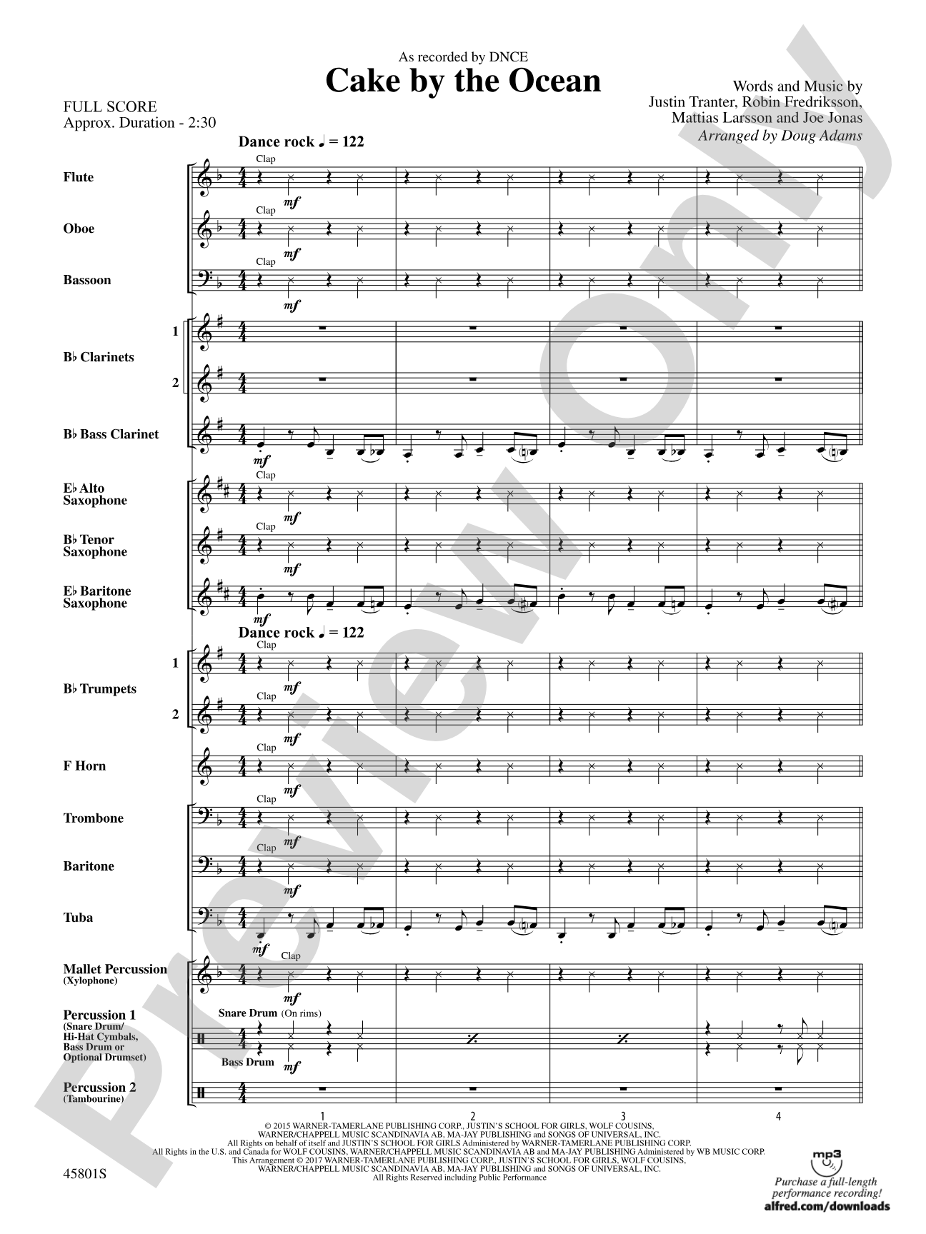 Cake by the Ocean: Score