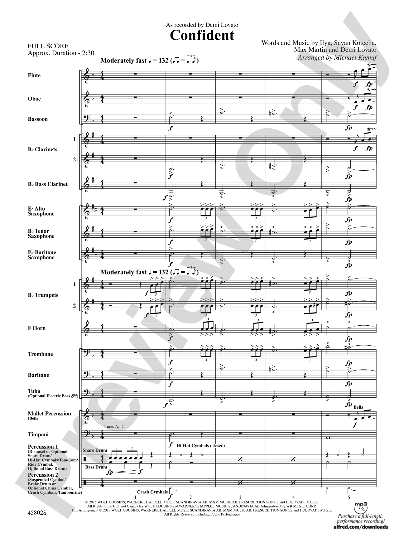 Confident: Concert Band Conductor Score & Parts