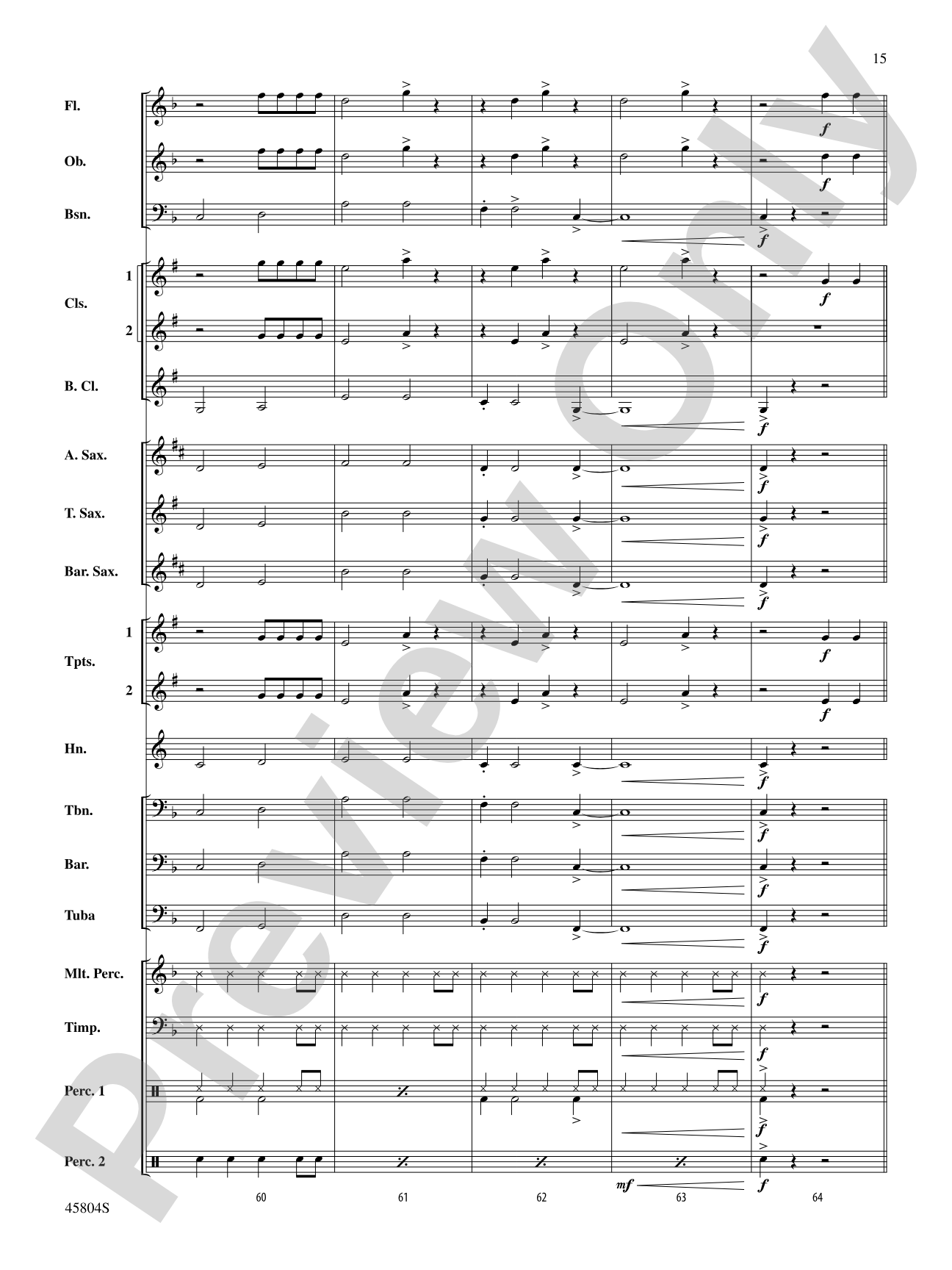 Just Like Fire: Concert Band Conductor Score & Parts