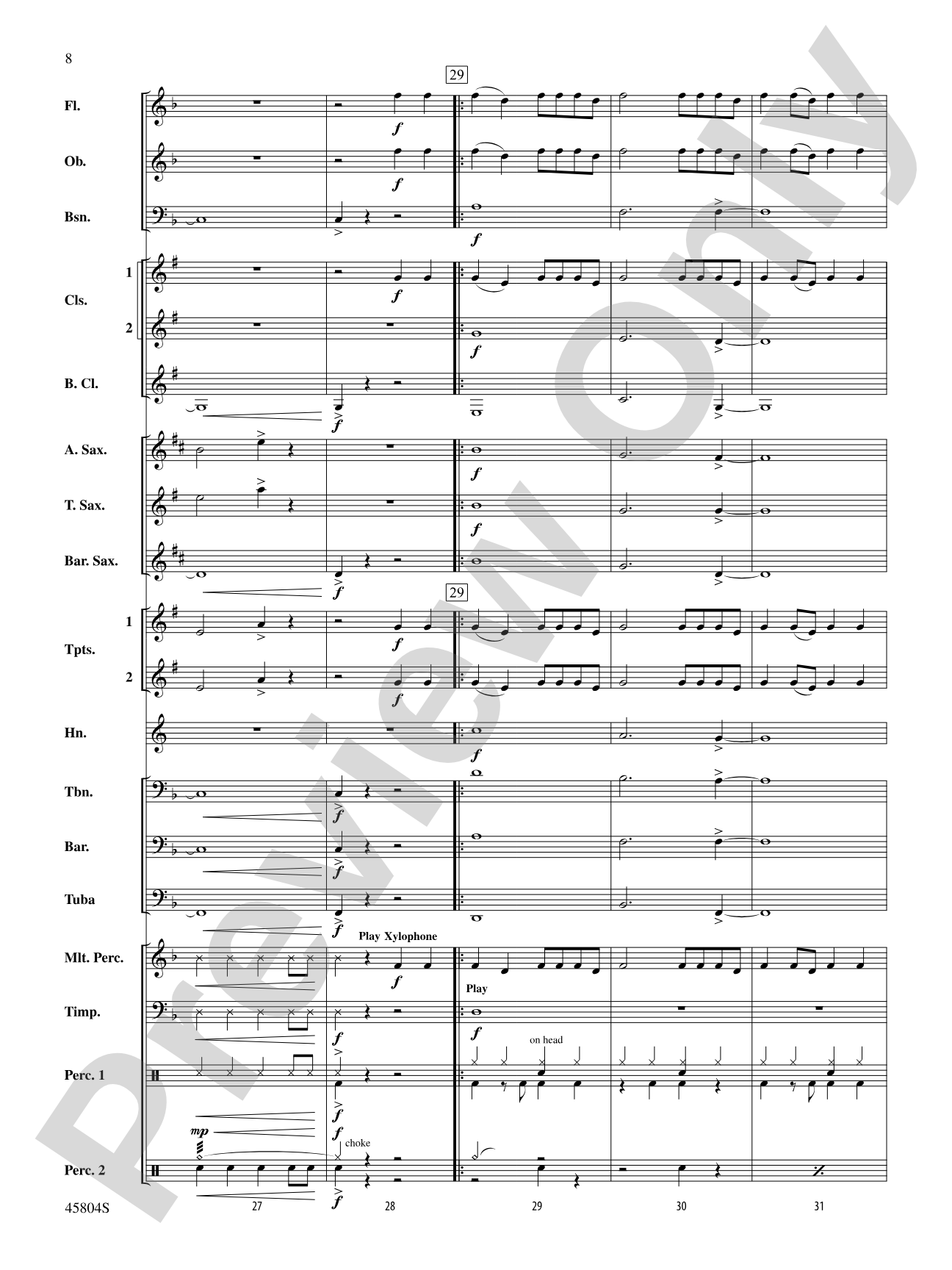 Just Like Fire: Concert Band Conductor Score & Parts