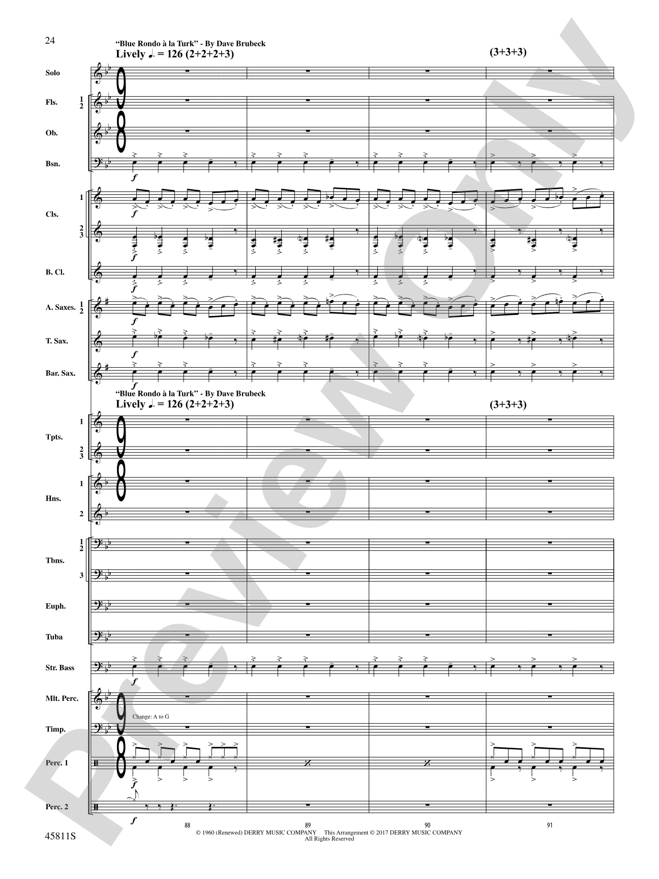 A Tribute to Dave Brubeck: Concert Band Conductor Score & Parts