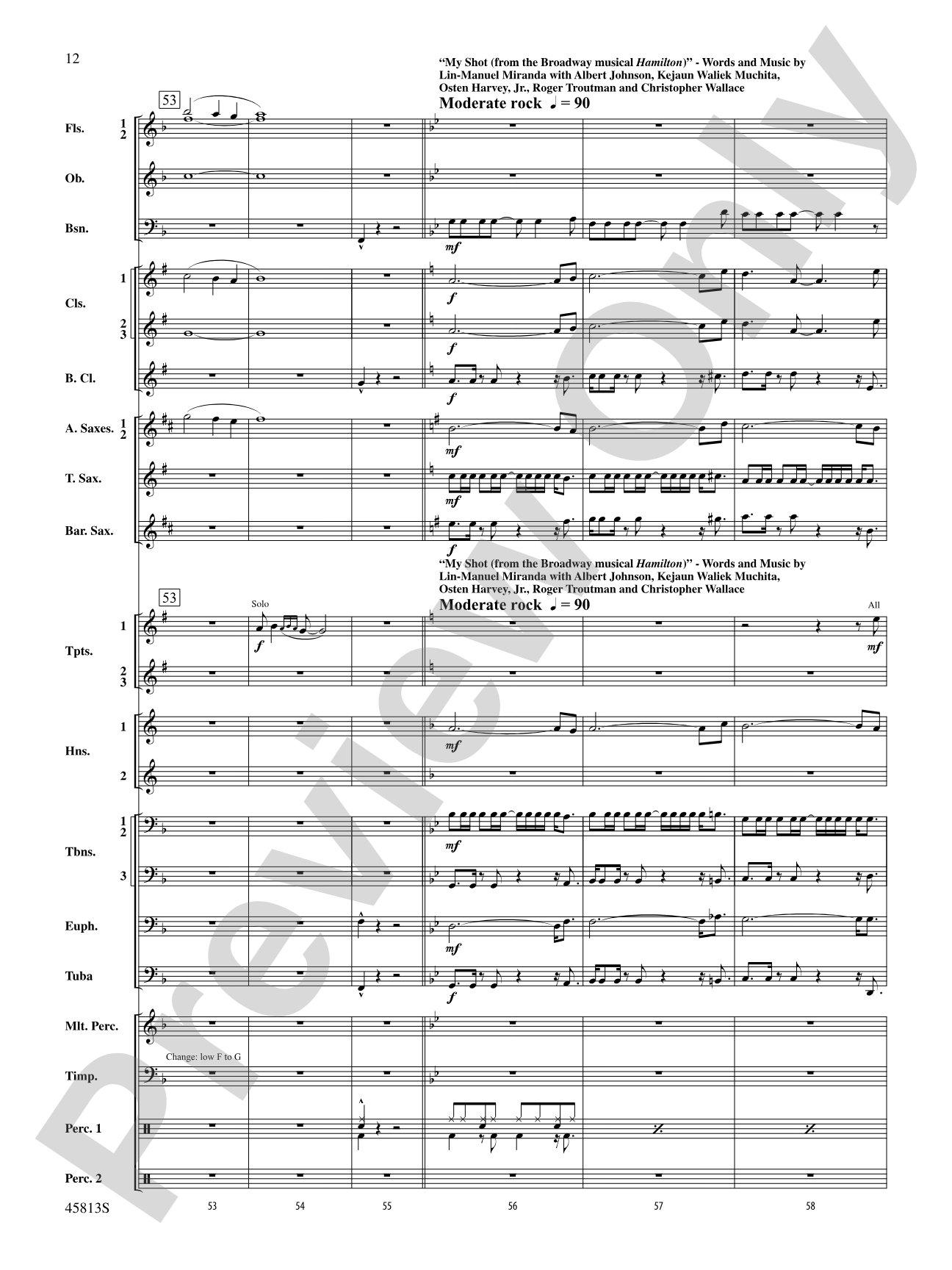 Hamilton, Suite from: Concert Band Conductor Score & Parts