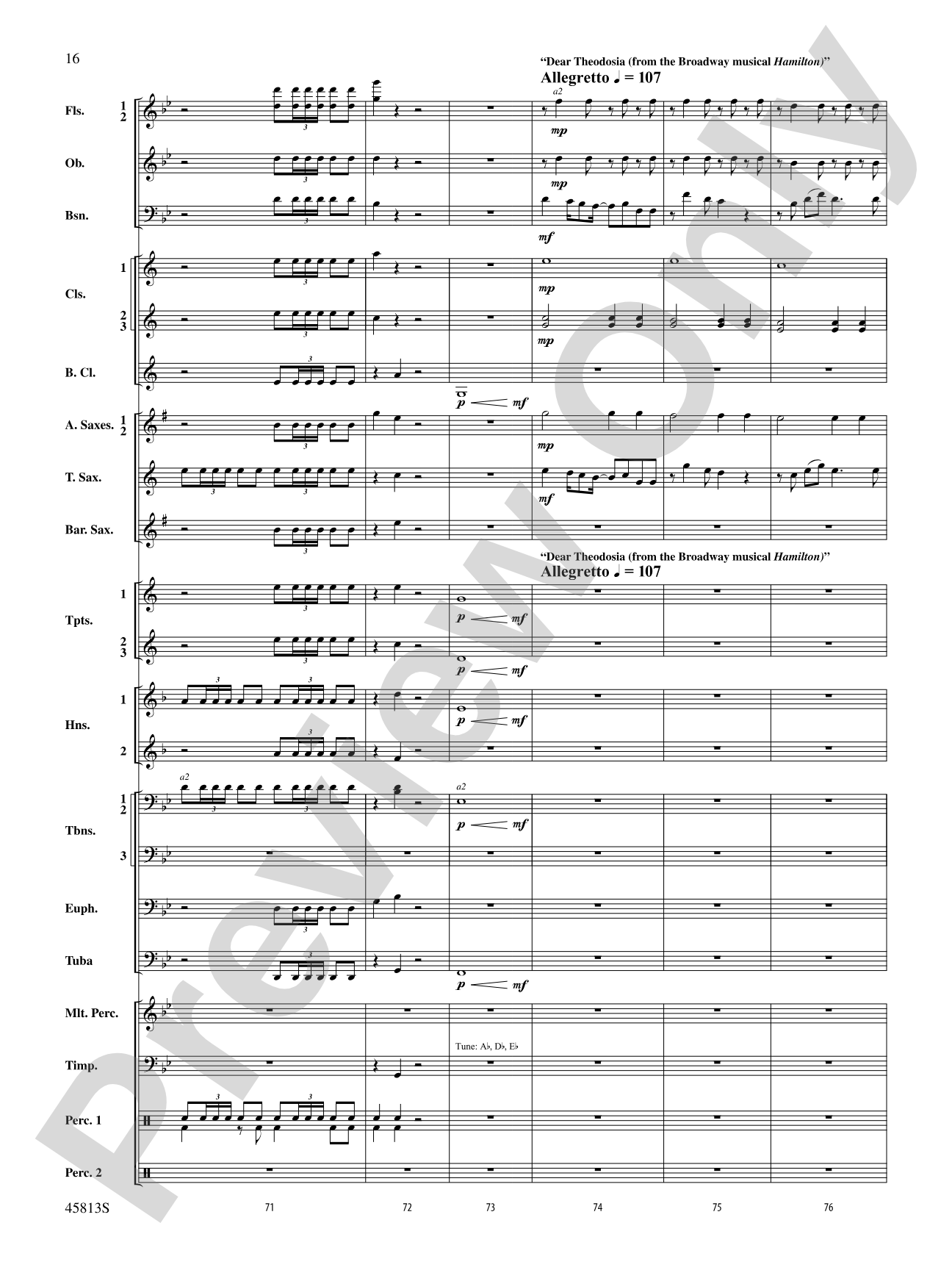 Hamilton, Suite from: Concert Band Conductor Score & Parts