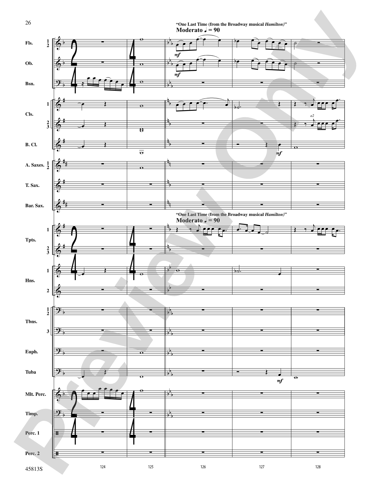 Hamilton, Suite from: Concert Band Conductor Score & Parts