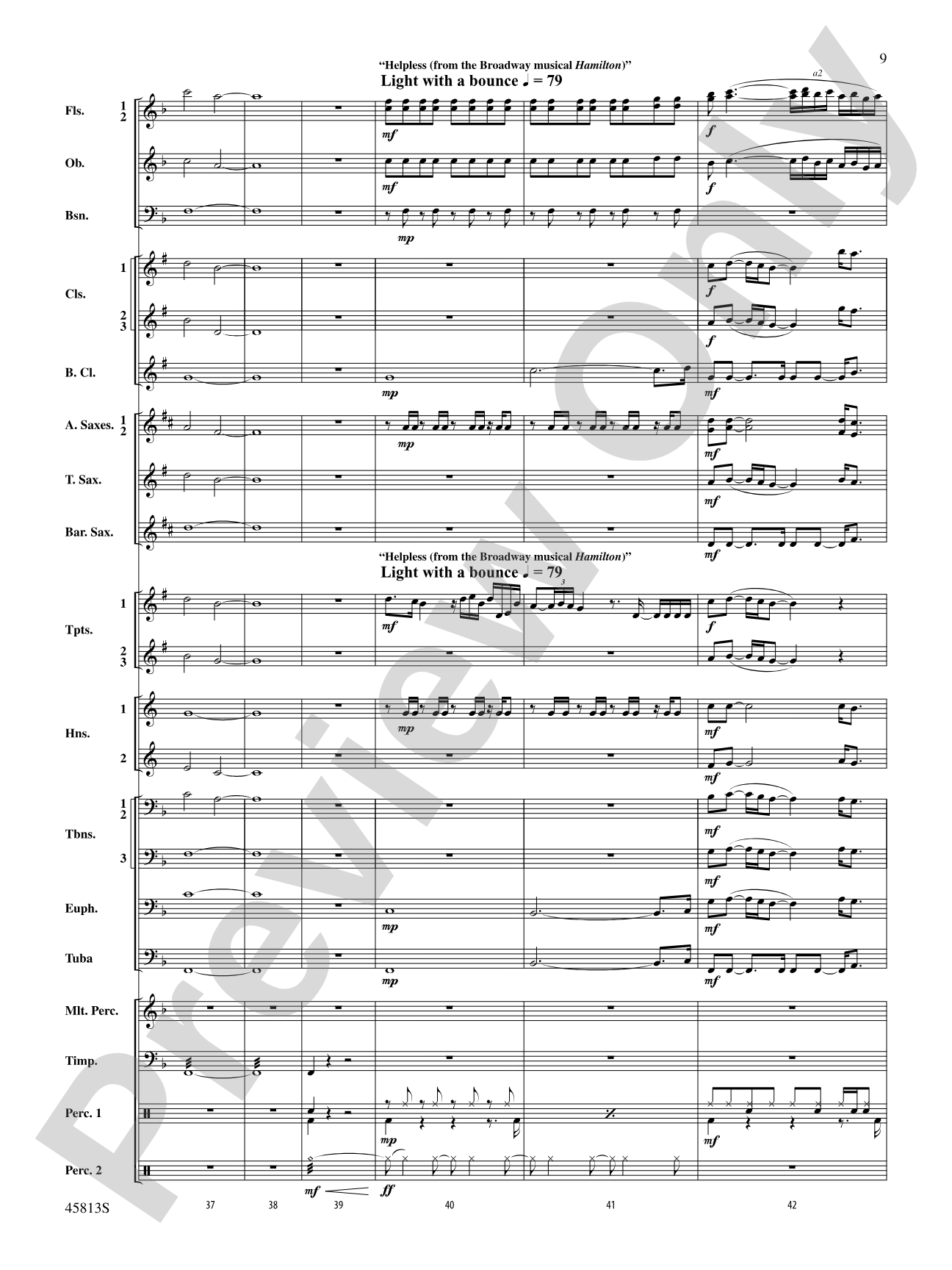 Hamilton, Suite from: Concert Band Conductor Score & Parts