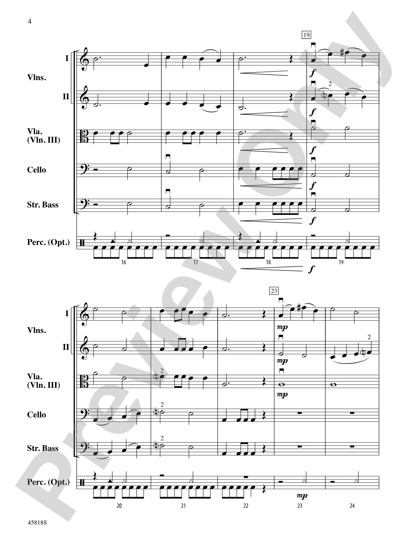 Chant de Noel: String Orchestra Conductor Score & Parts