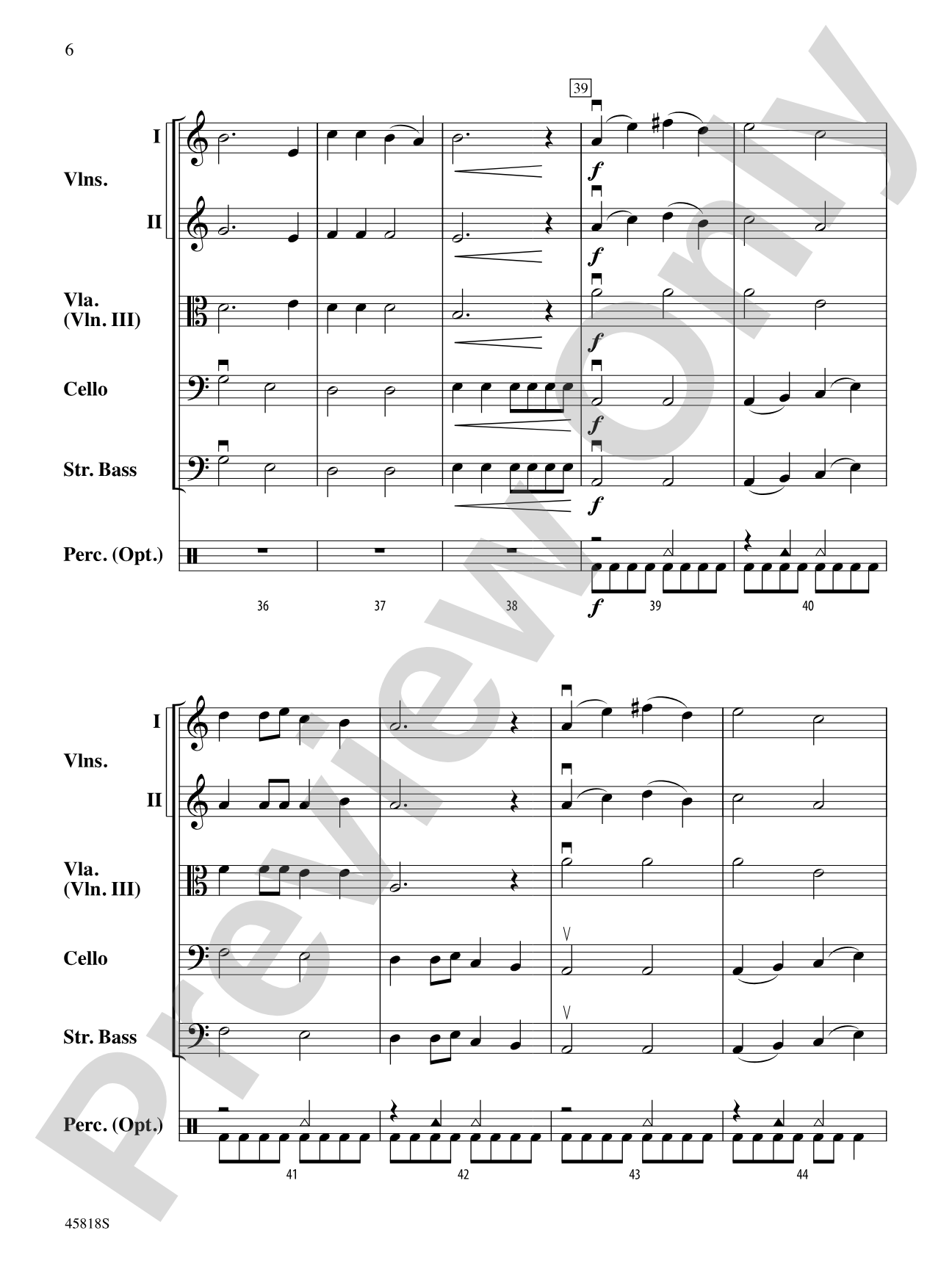 Chant de Noel: String Orchestra Conductor Score & Parts