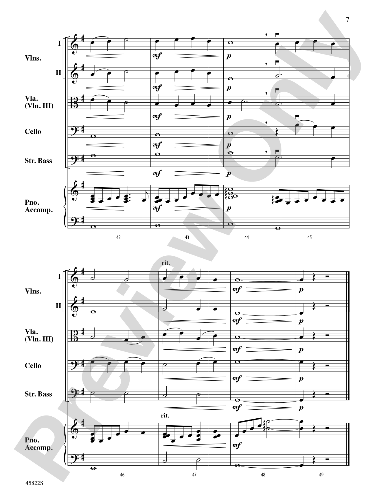 In the Bleak Midwinter: String Orchestra Conductor Score & Parts
