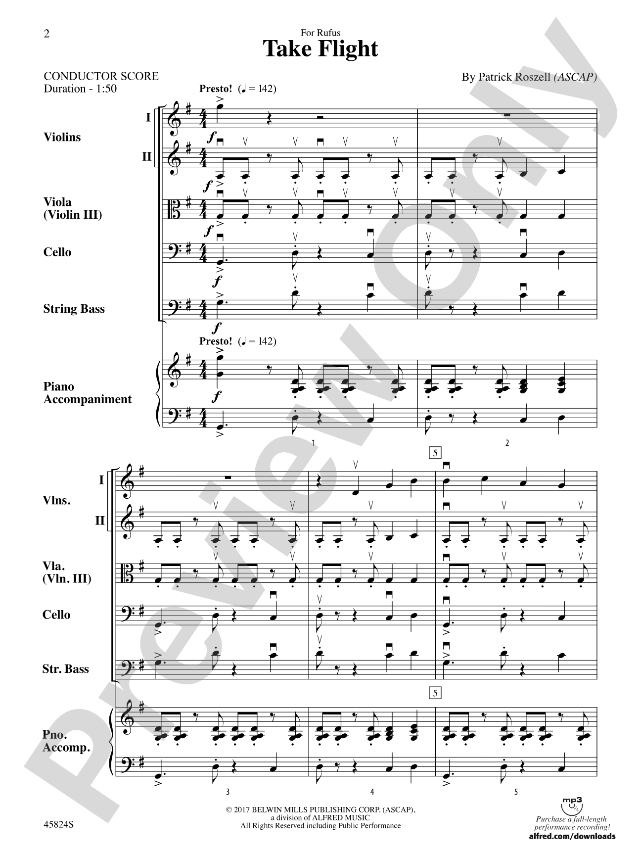 Take Flight: String Orchestra Conductor Score & Parts