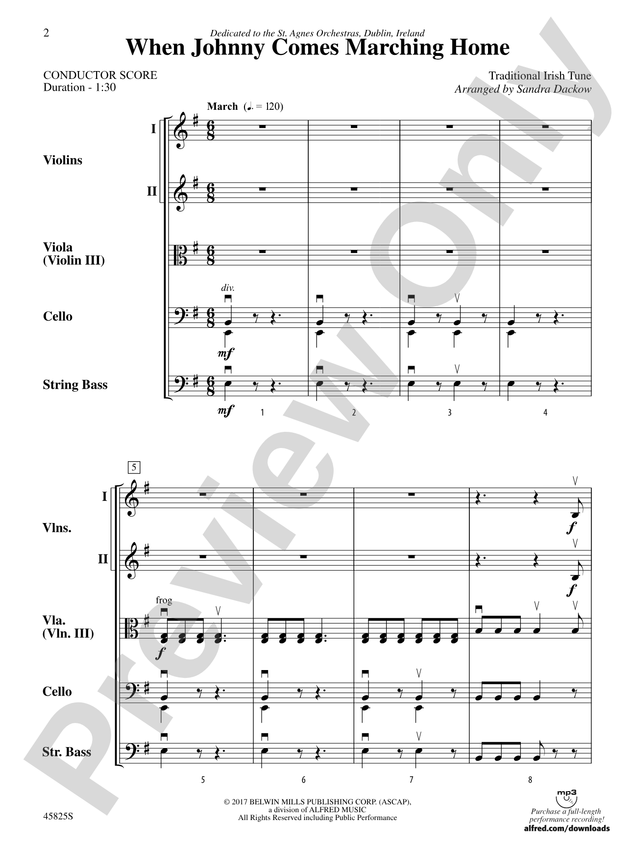 When Johnny Comes Marching Home: String Orchestra Conductor Score & Parts