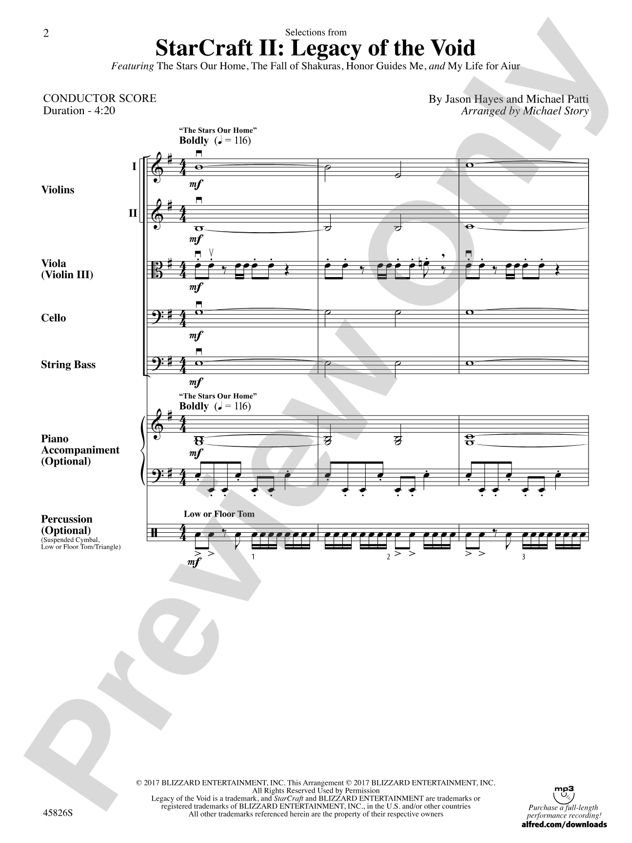 StarCraft II: Legacy of the Void, Selections from: String Orchestra Conductor Score & Parts