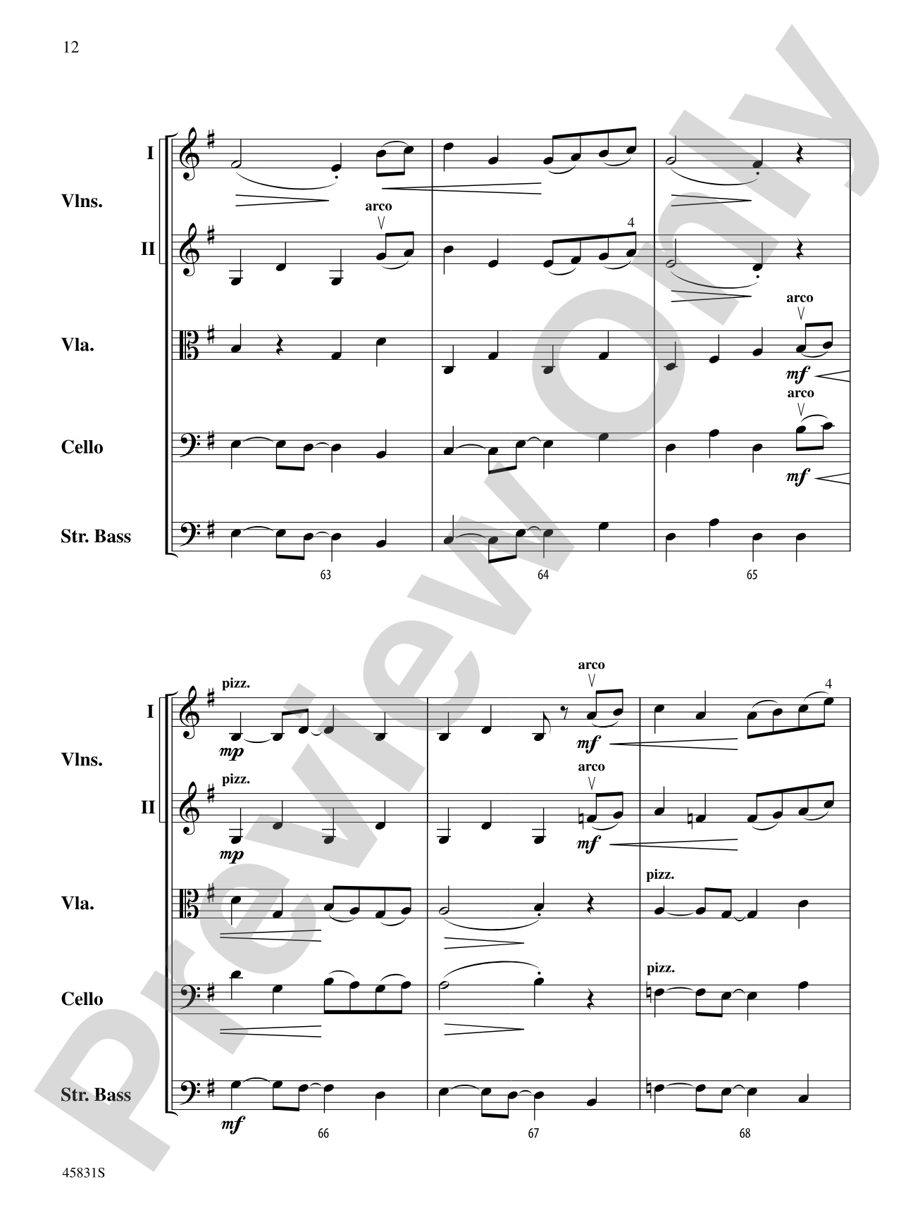 Secret World: String Orchestra Conductor Score & Parts