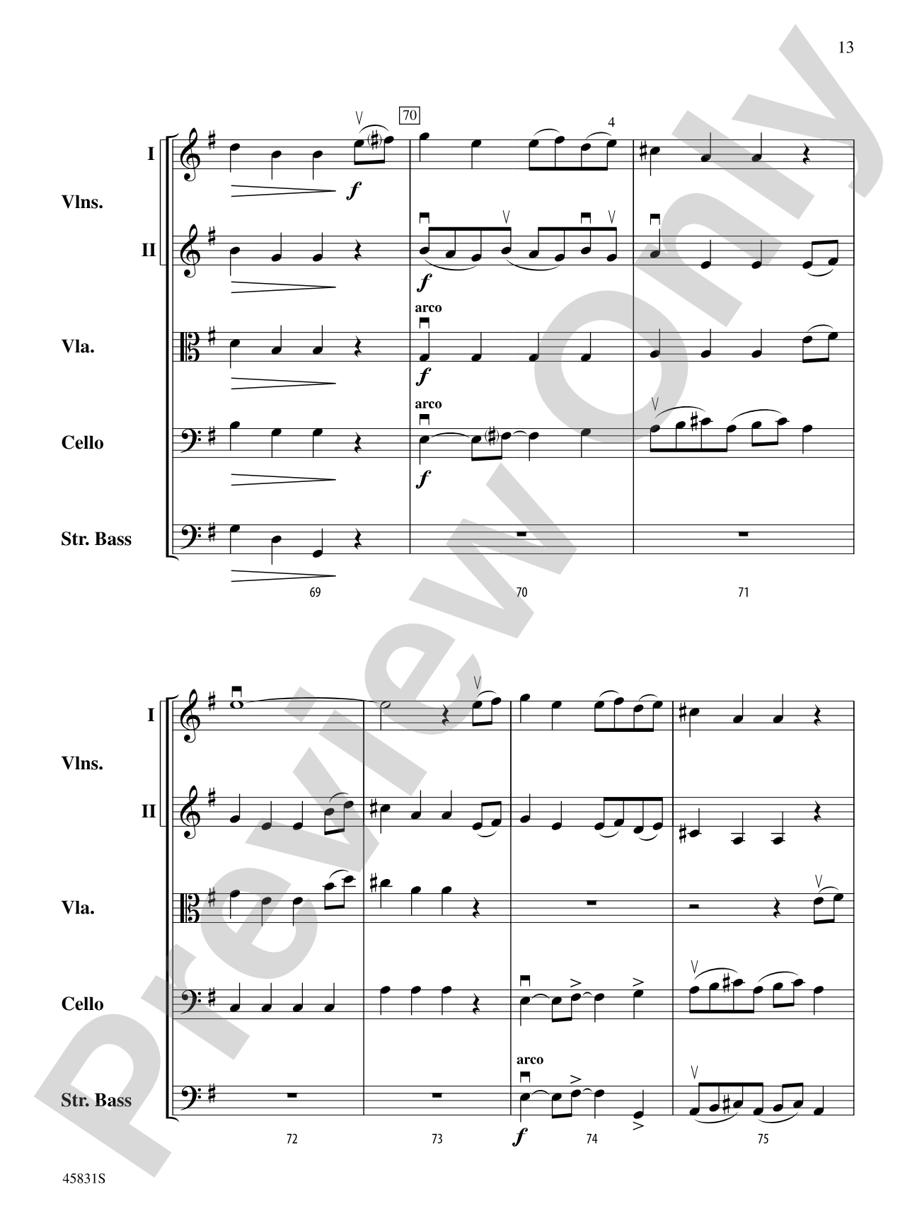 Secret World: String Orchestra Conductor Score & Parts