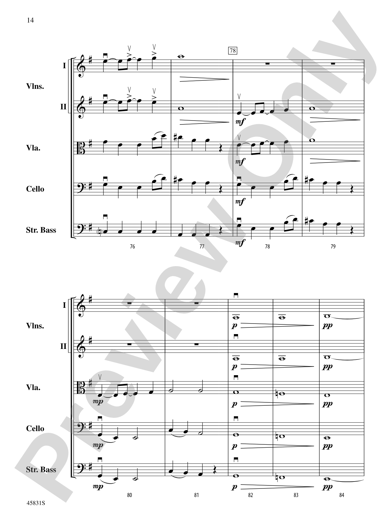 Secret World: String Orchestra Conductor Score & Parts