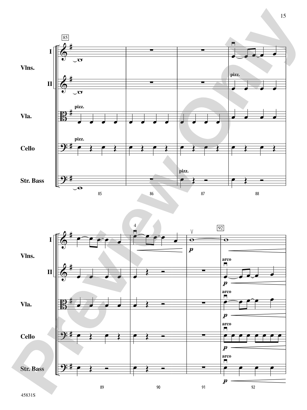 Secret World: String Orchestra Conductor Score & Parts
