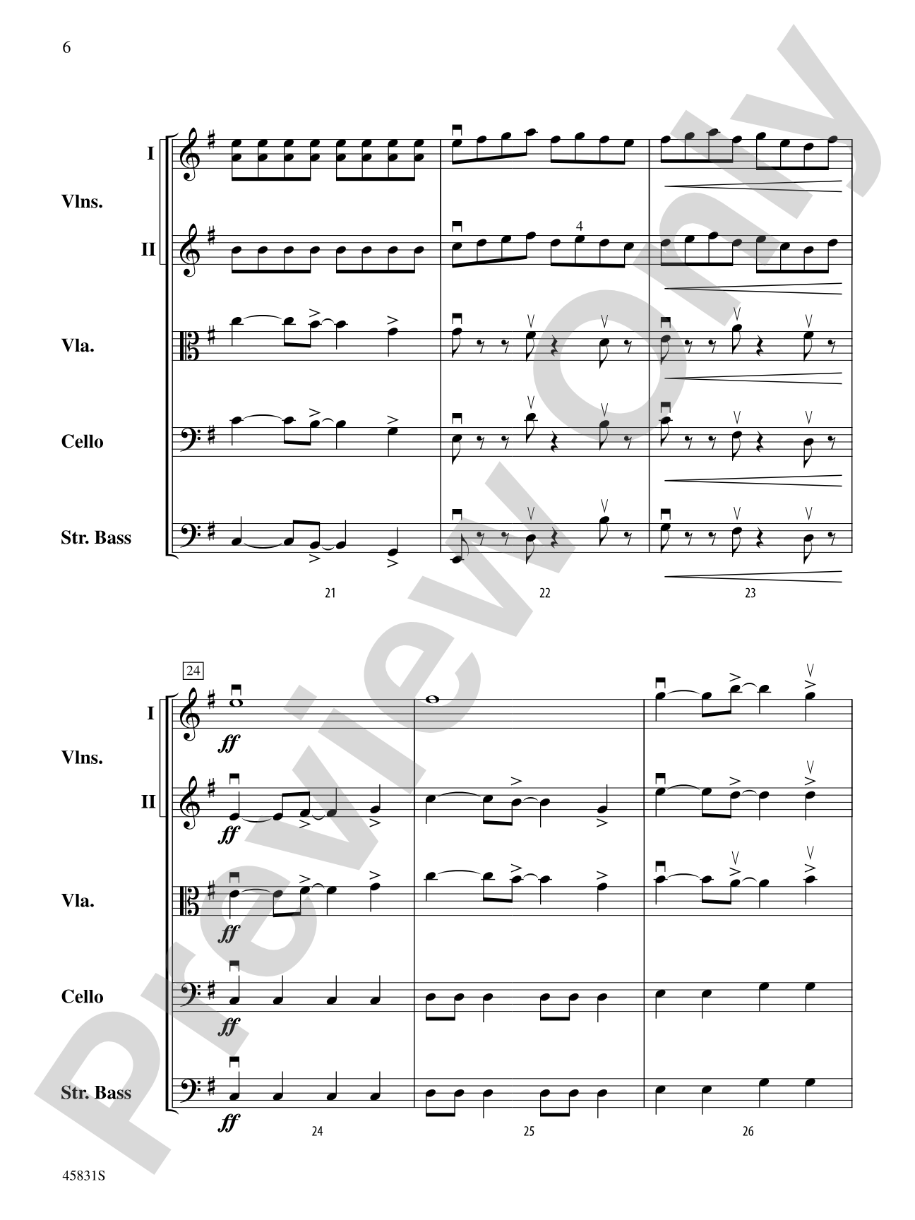 Secret World: String Orchestra Conductor Score & Parts